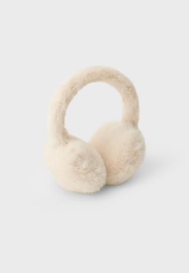 Faux fur earmuffs — Ecru 3
