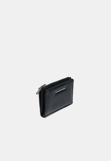 Snakeskin print card holder purse — Black 3