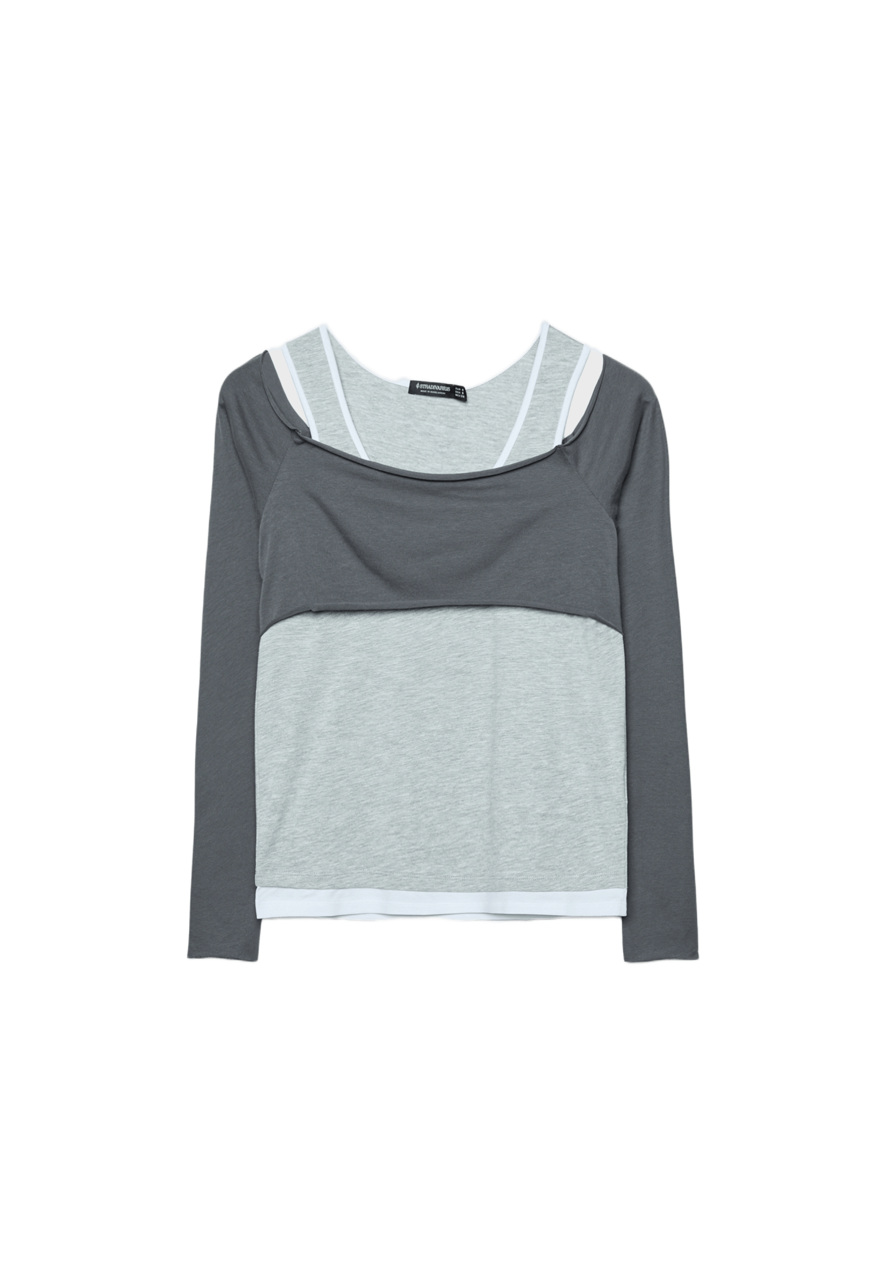 Long sleeve overlay top — Grey