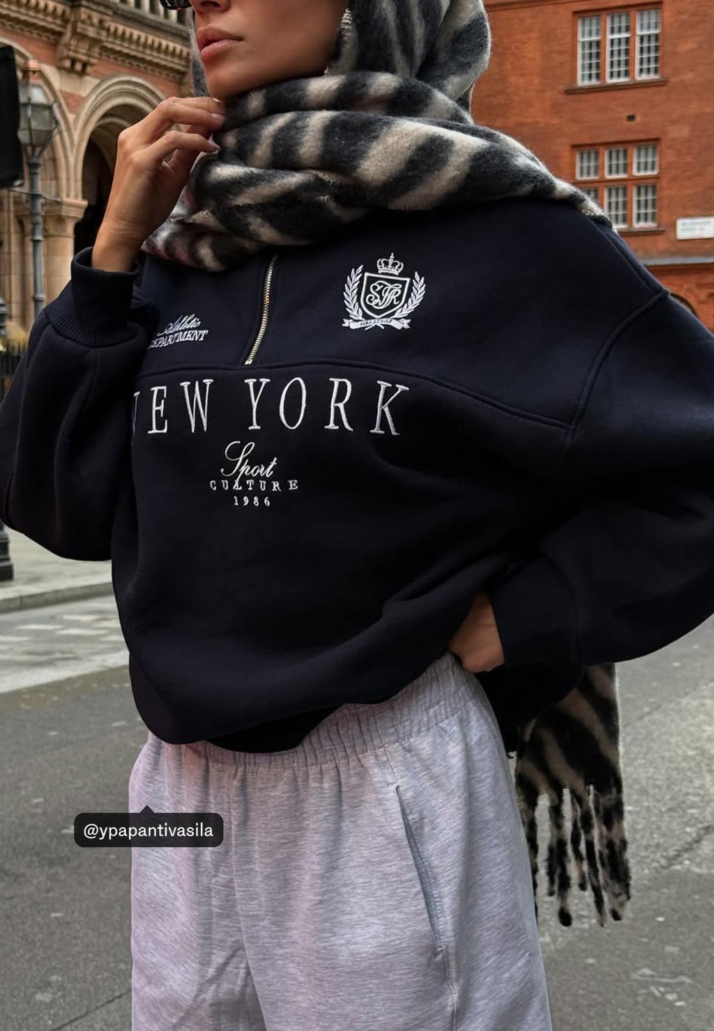 Sudadera cremallera bordados