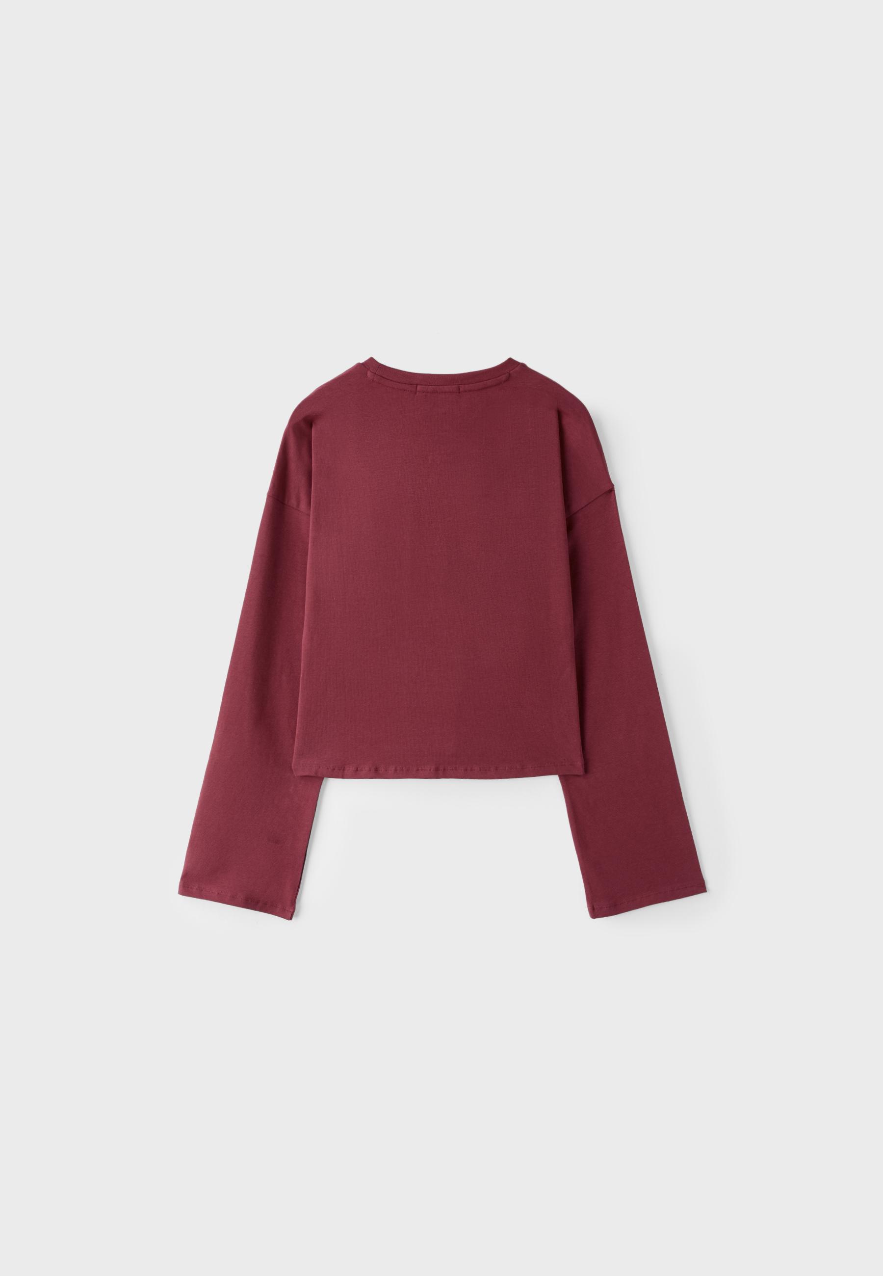 Kimono sleeve T-shirt — Dark red
