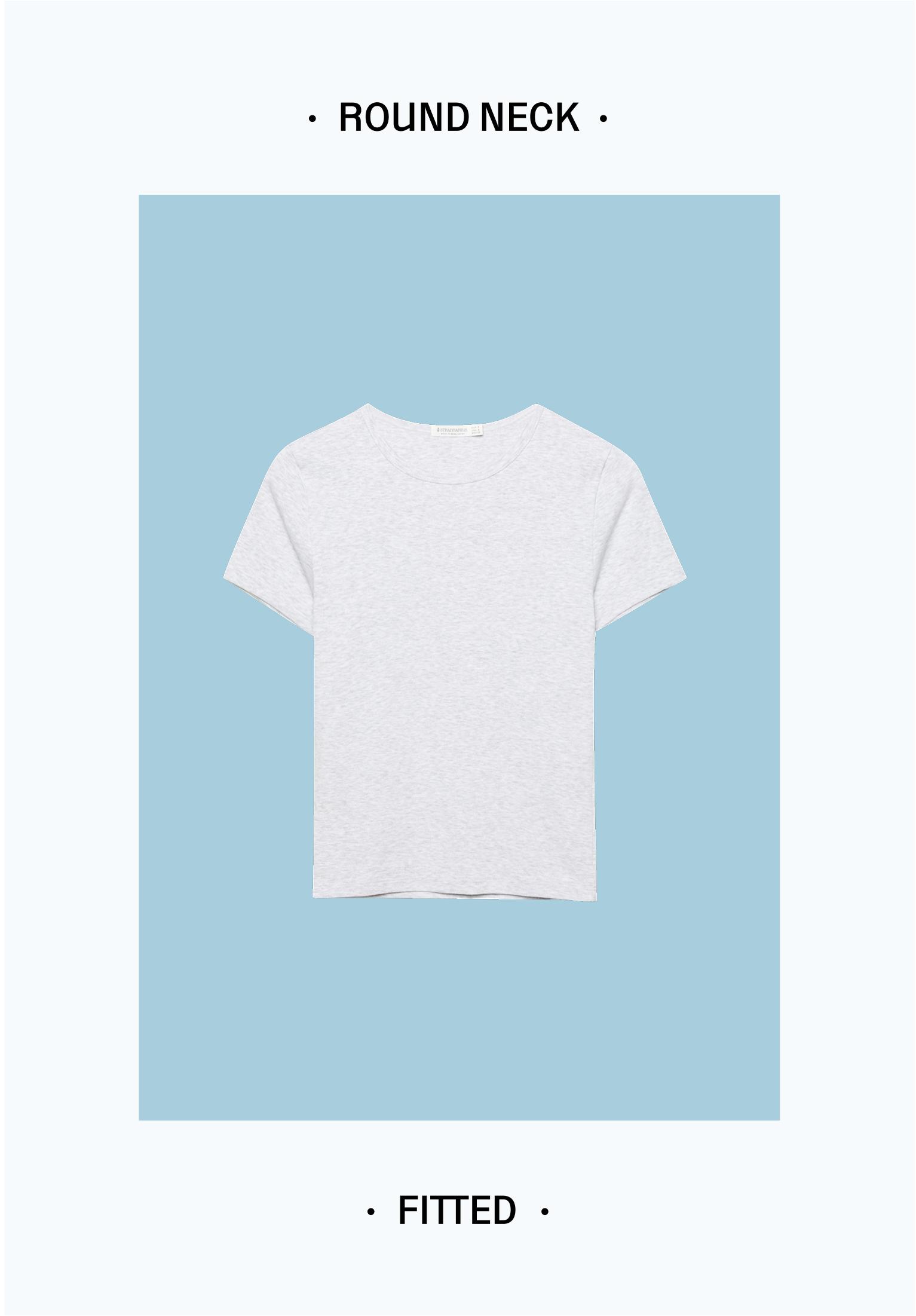 Basic slim fit T-shirt — Grey melange