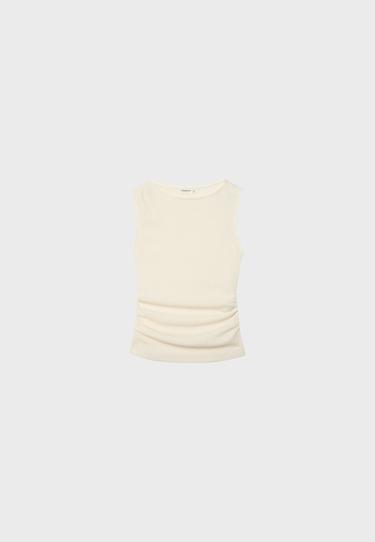 Textured ruched top — Vanilla 6