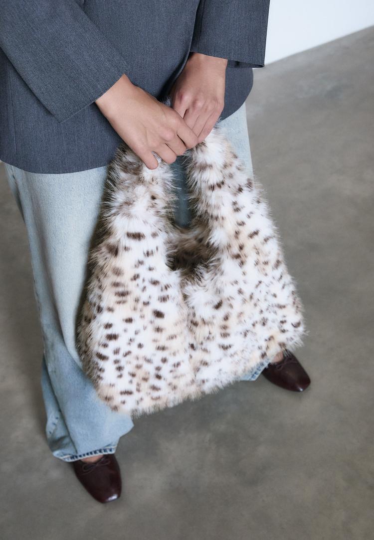 bolso hombro efecto pelo