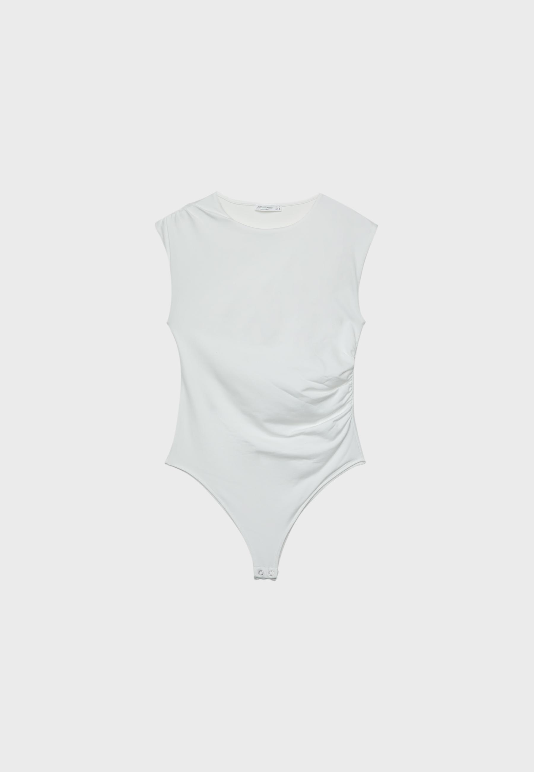 Gathered bodysuit — Ecru