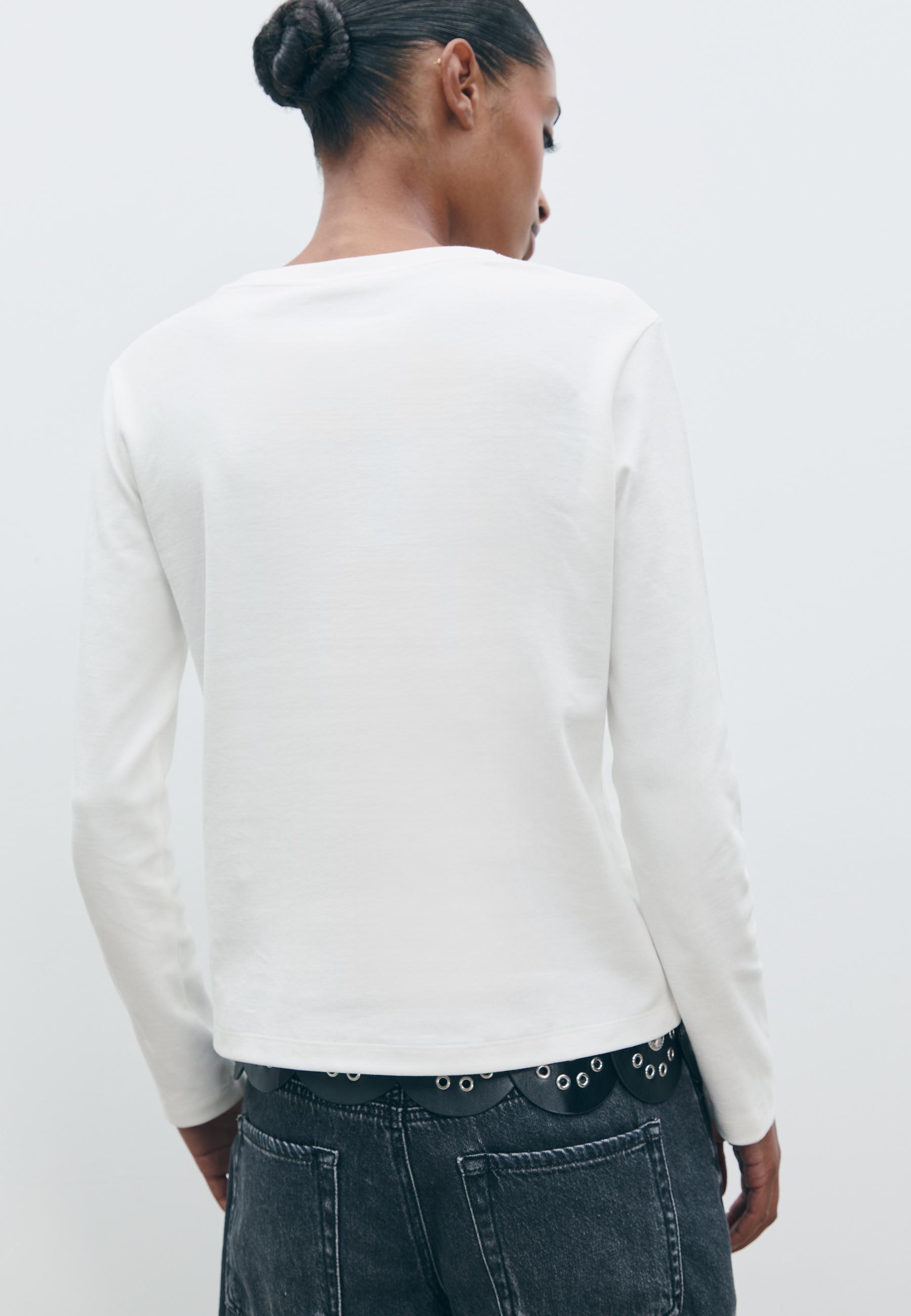 Basic regular fit cotton T-shirt — Ecru
