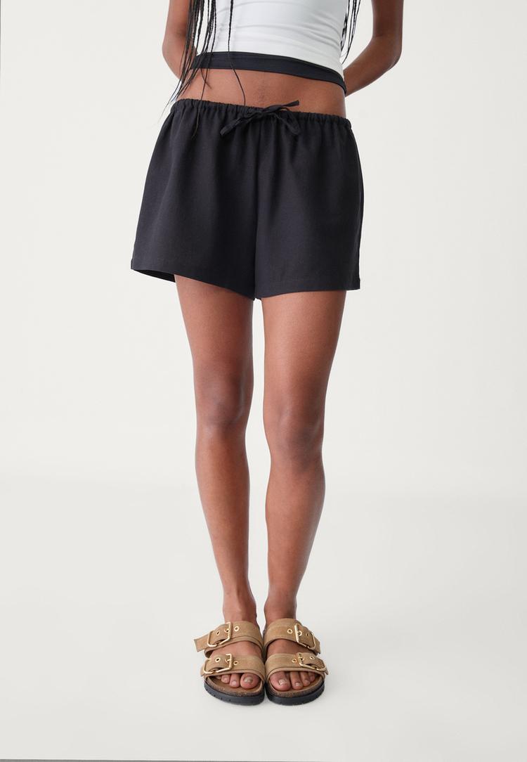 shorts cordon con lino