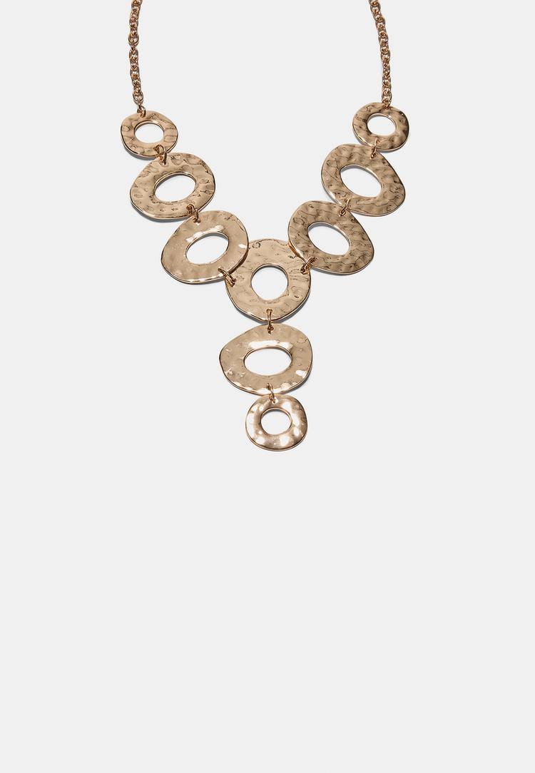 Stradivarius Náhrdelník S Maxi Texturou Gold Os