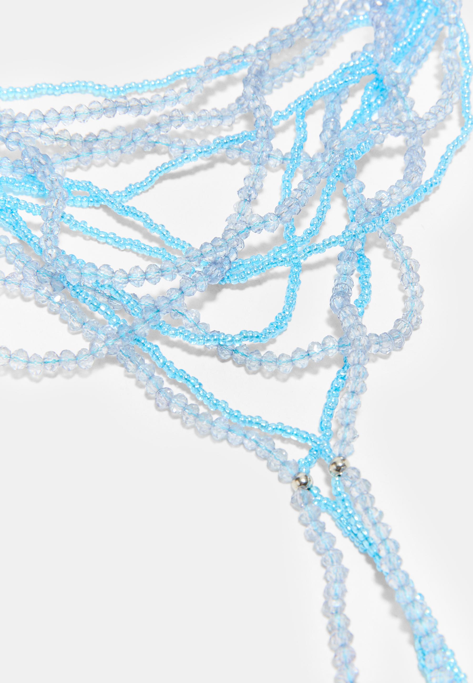 Multi-bead necklace — Blue
