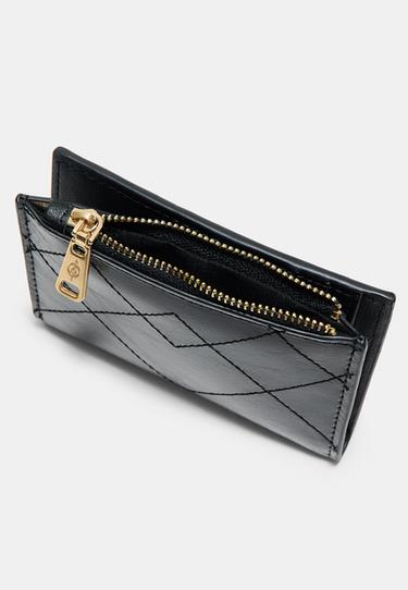 Stitched card holder purse — Black 2