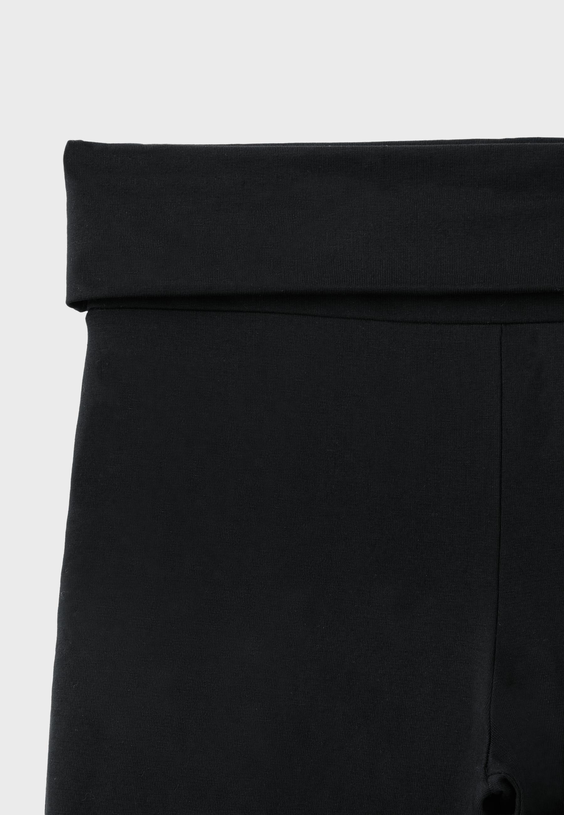 Turn-down waist leggings — Black