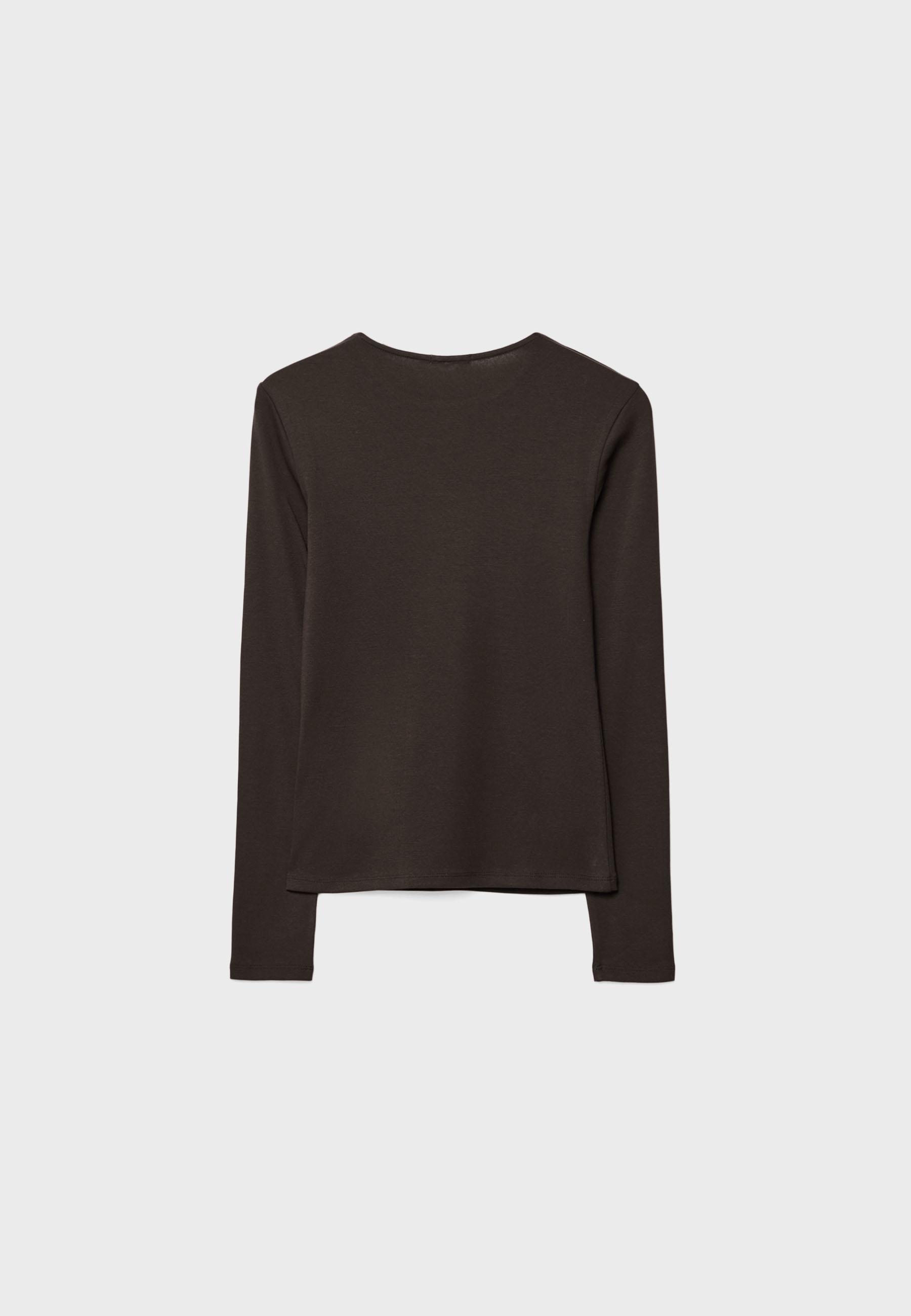 Basic long sleeve T-shirt — Brown