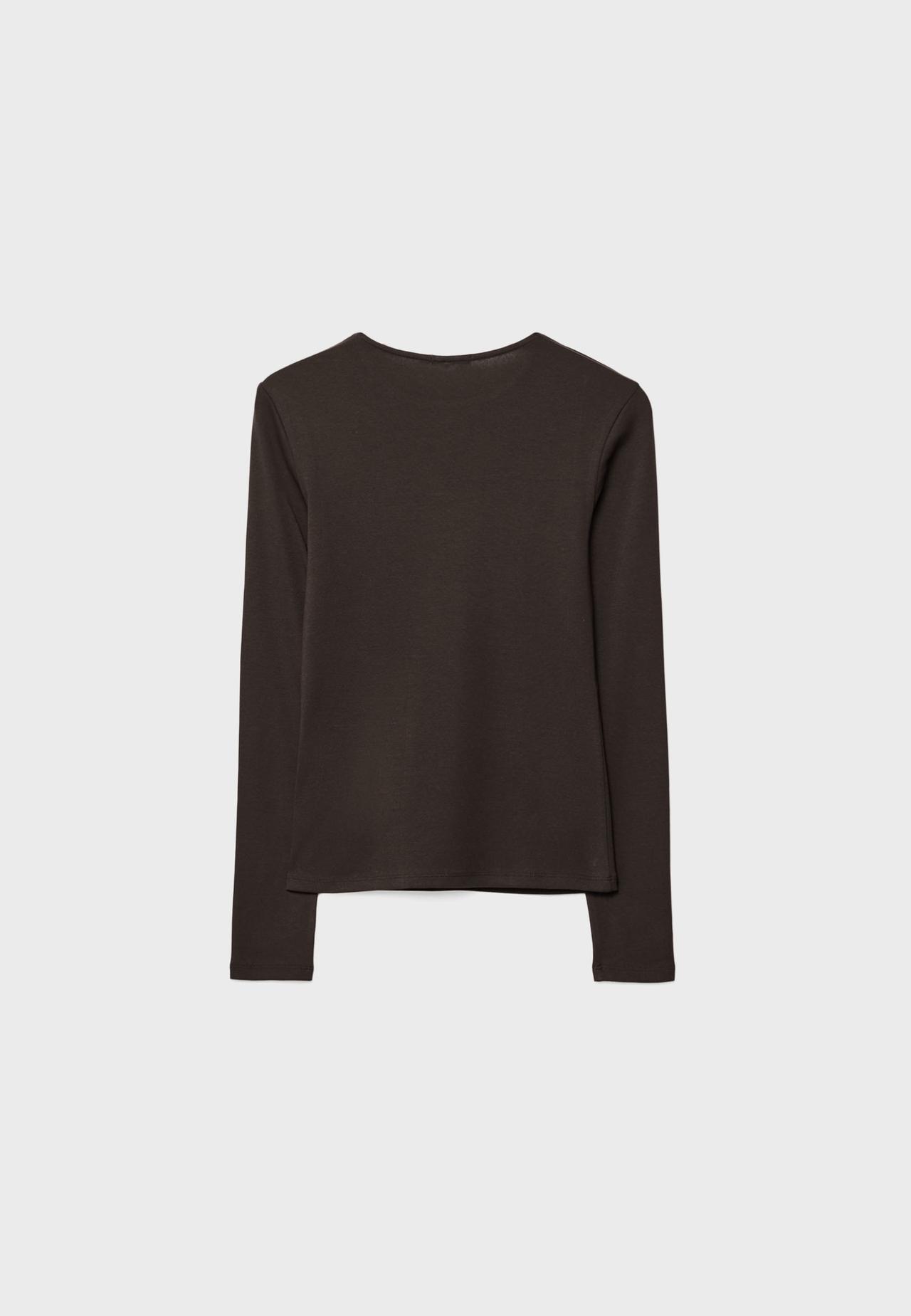 Basic long sleeve T-shirt — Brown