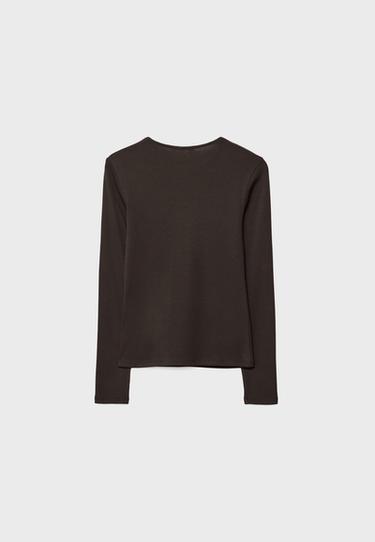 Basic long sleeve T-shirt — Brown 8