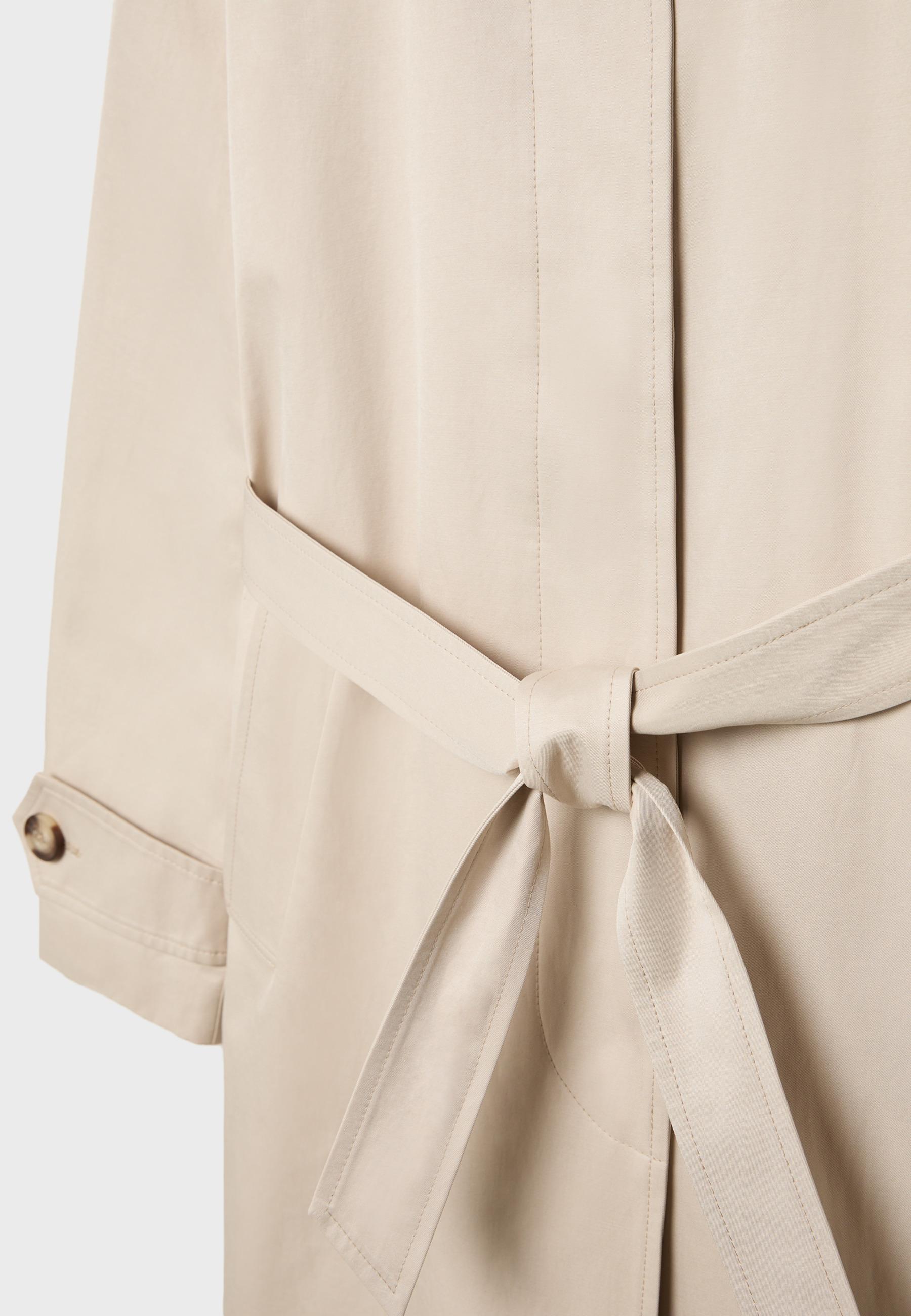 Long single-breasted trench coat — Stone