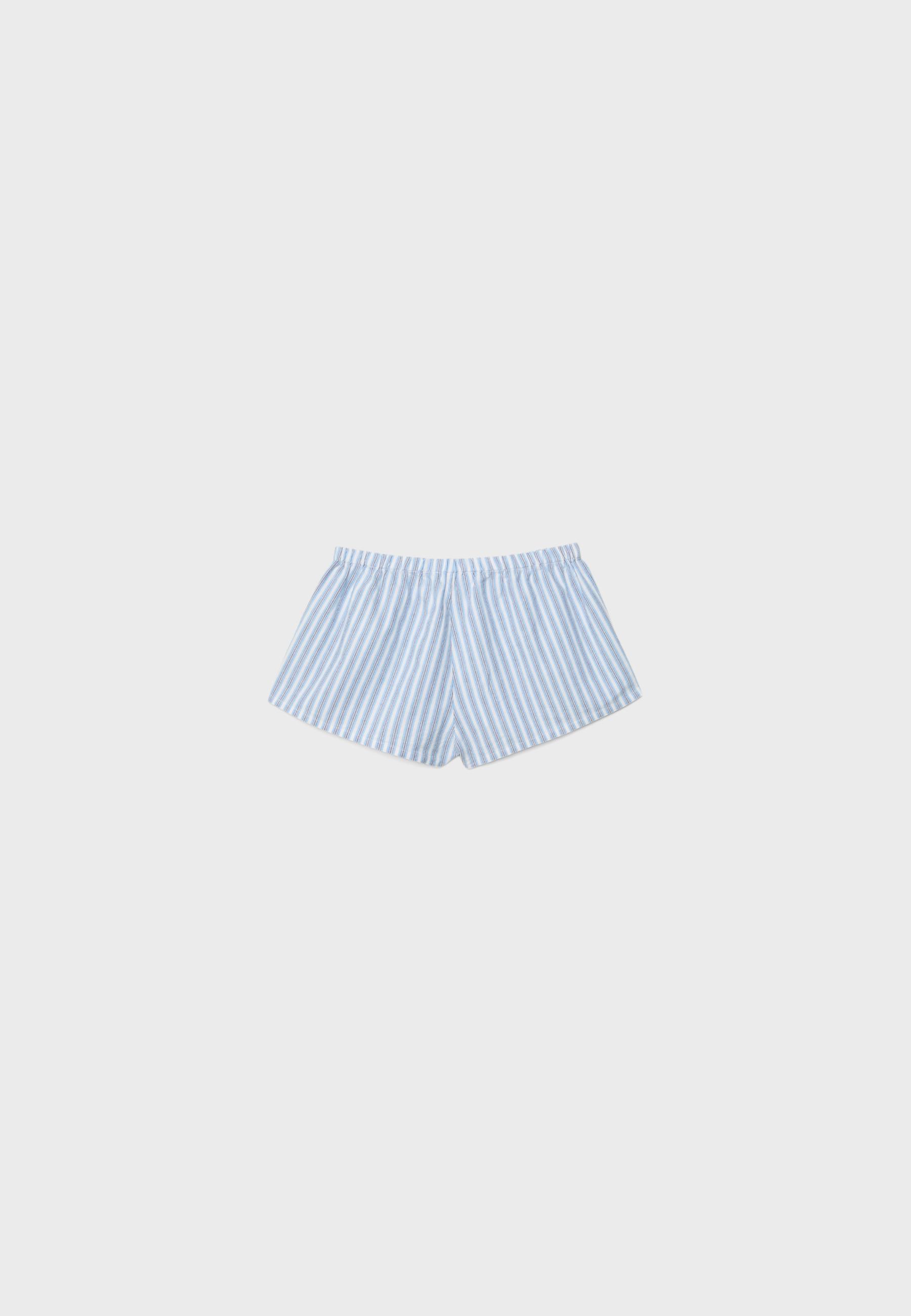 Striped button-detail shorts — Navy blue