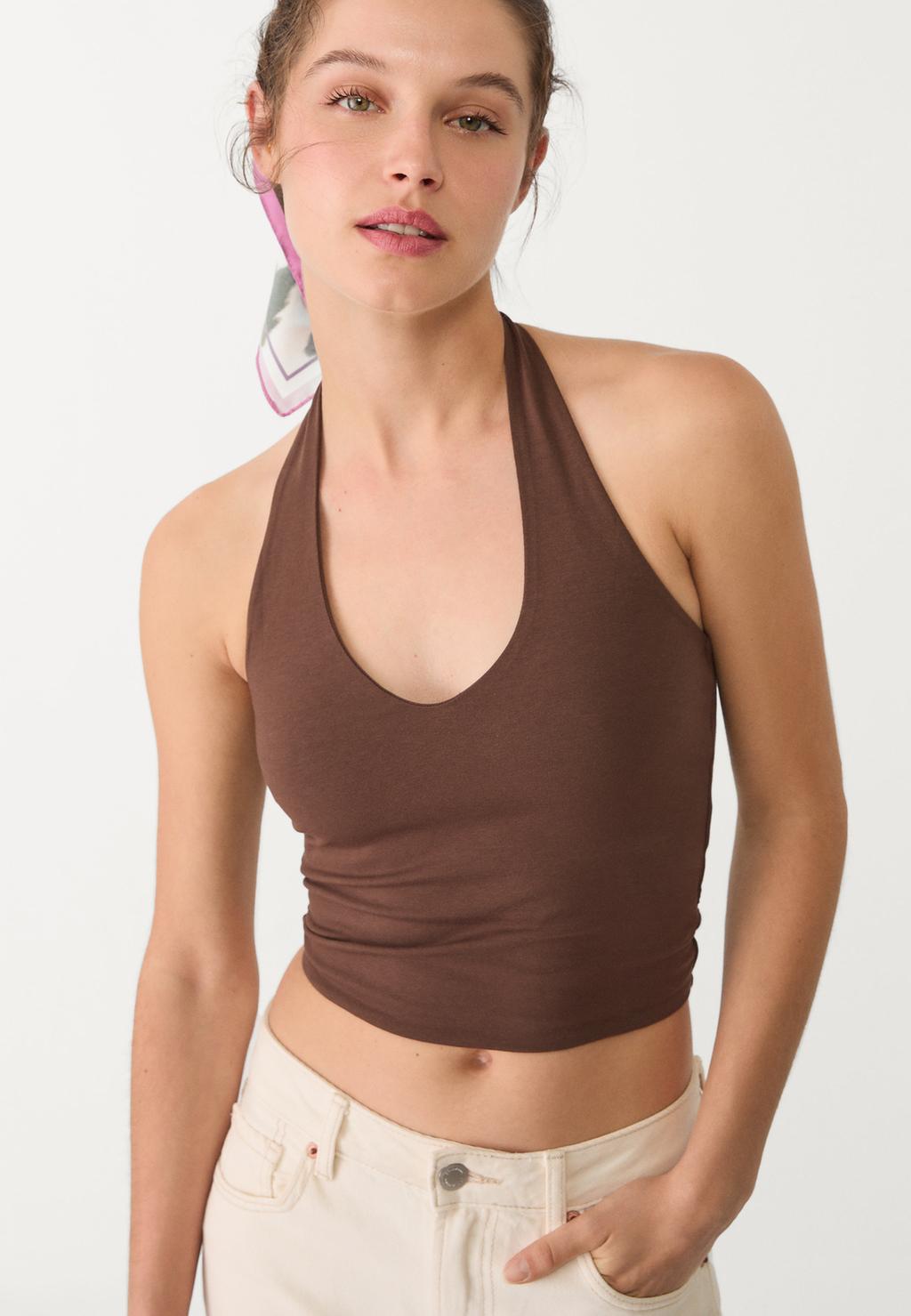 Top corto halter