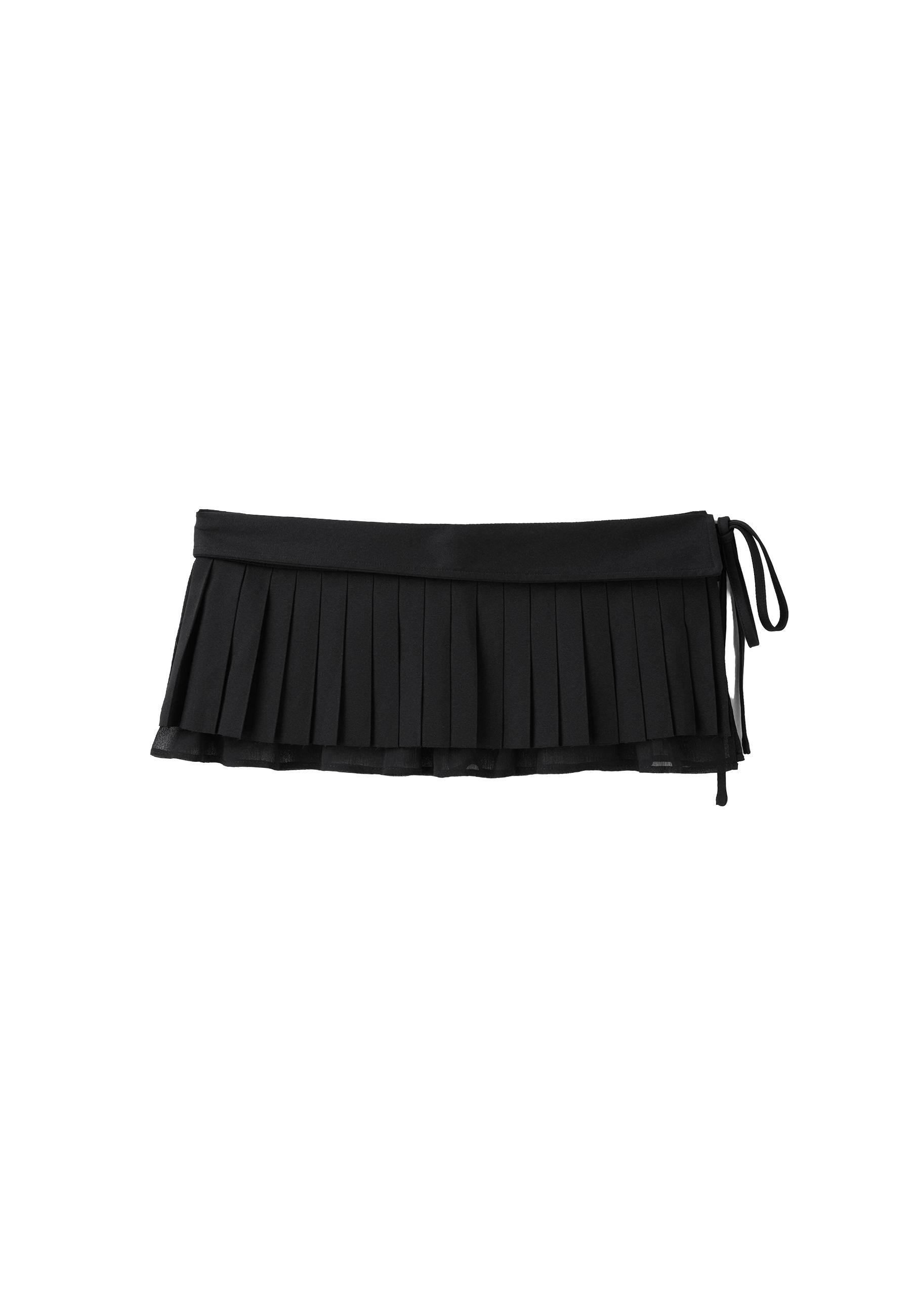 Pleated skirt belt — Black