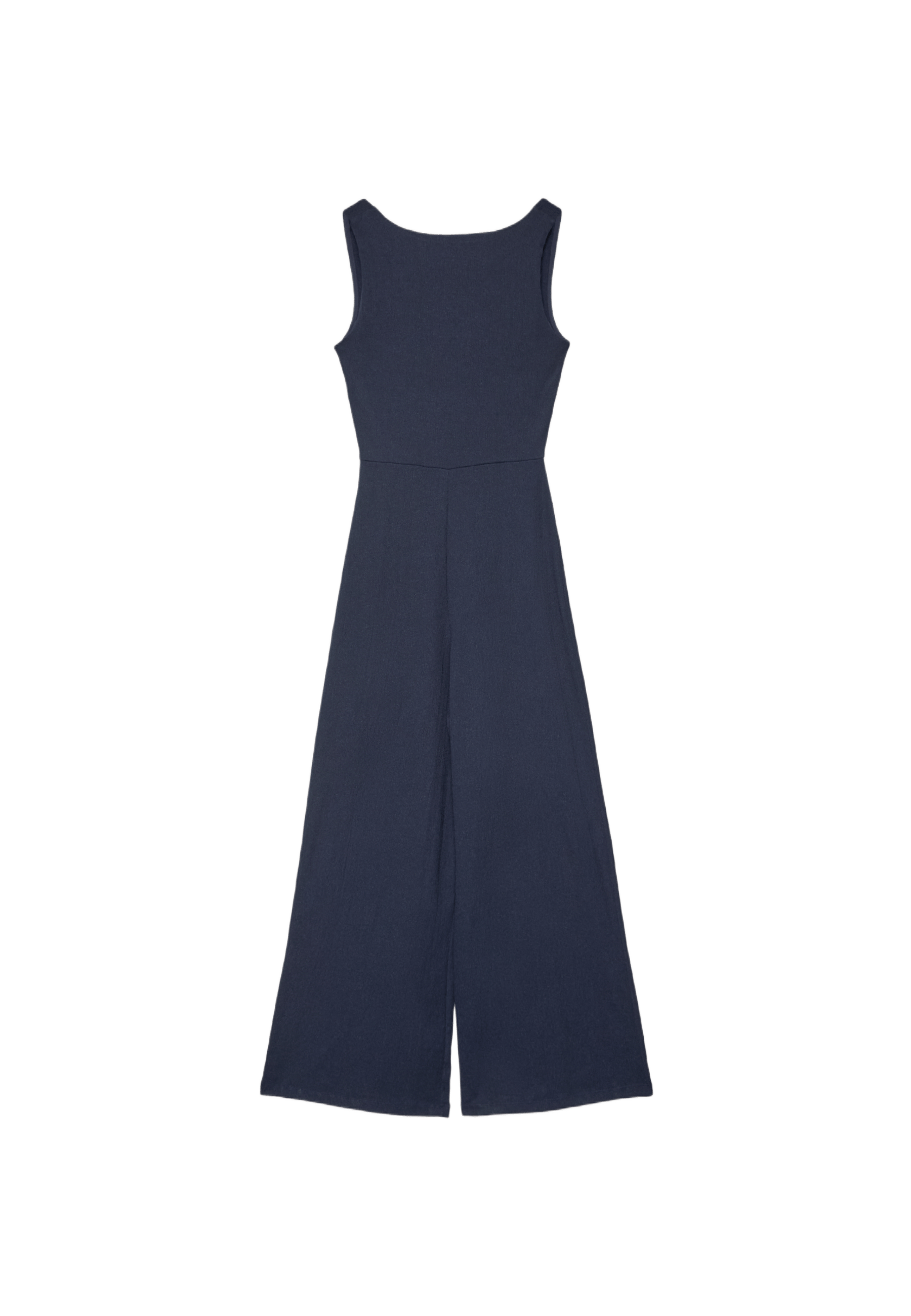 Long sleeveless straight jumpsuit — Navy blue
