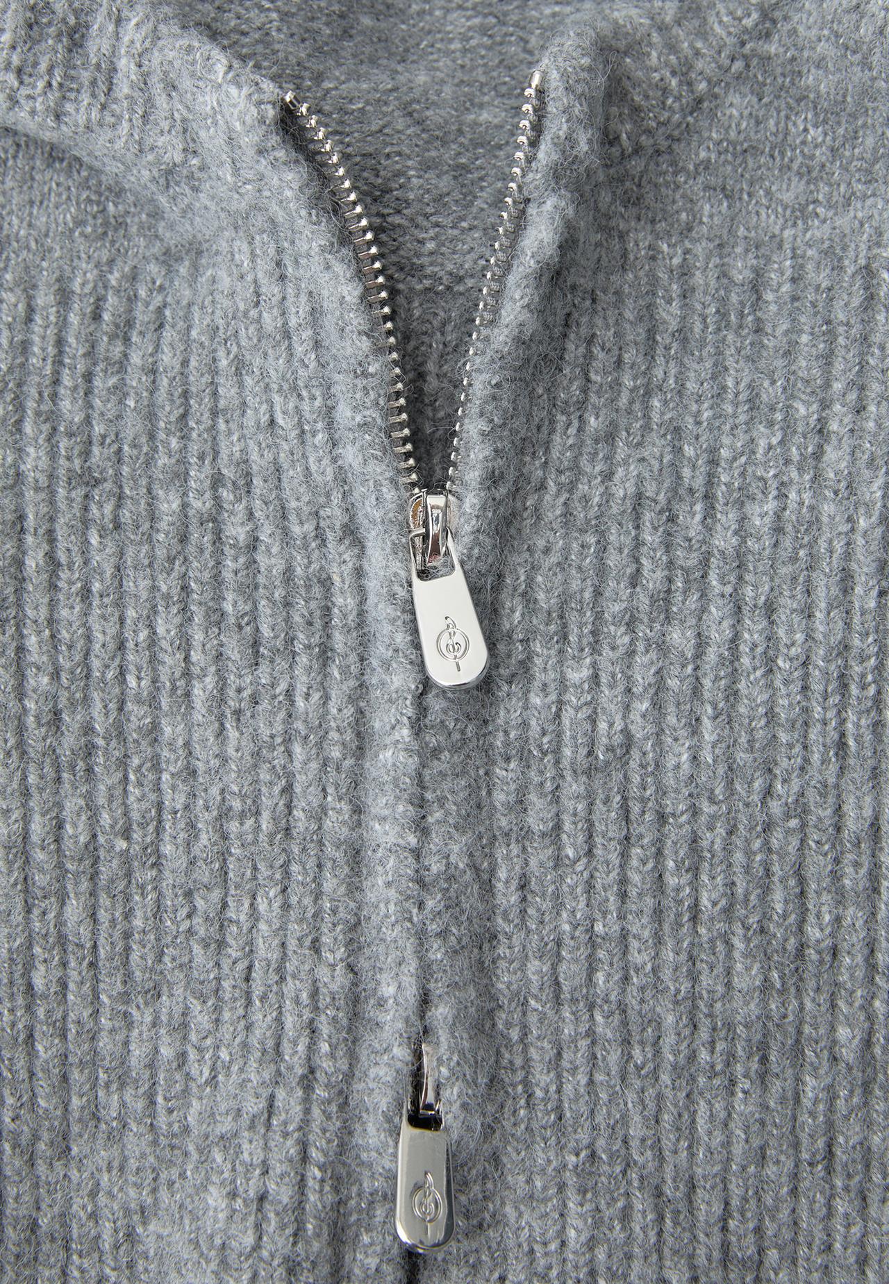 Zip-up balaclava — Grey melange