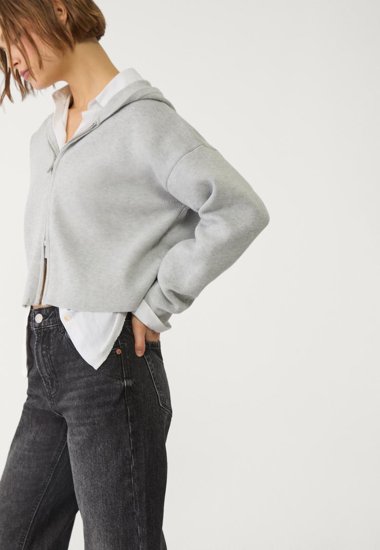 chaqueta capucha punto cremallera