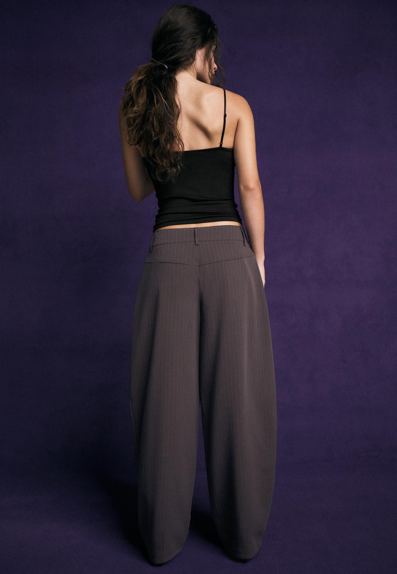 Smart barrel trousers — Purple