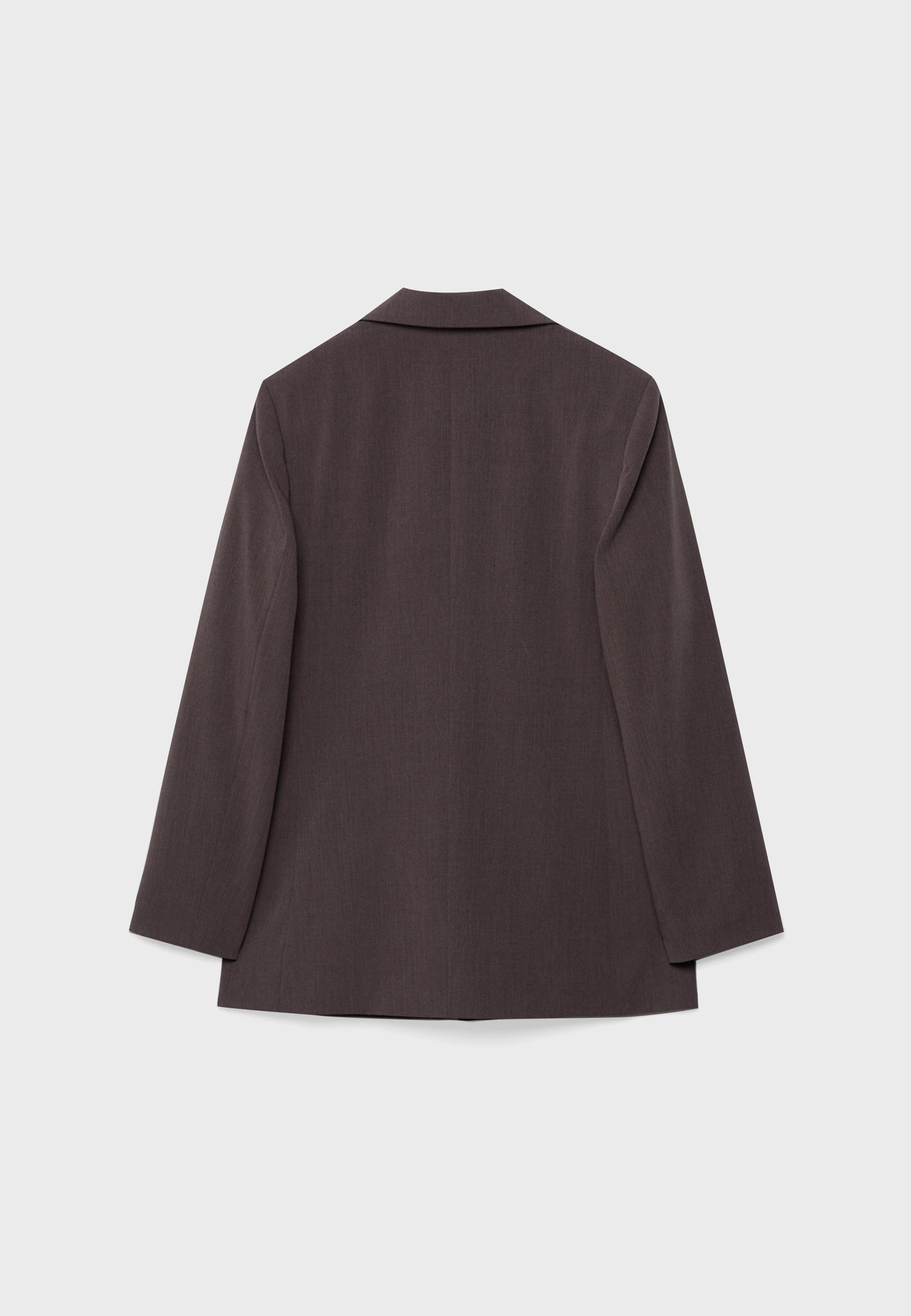 Striped open blazer — Brown