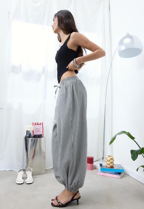 pantalon ballon a carreaux