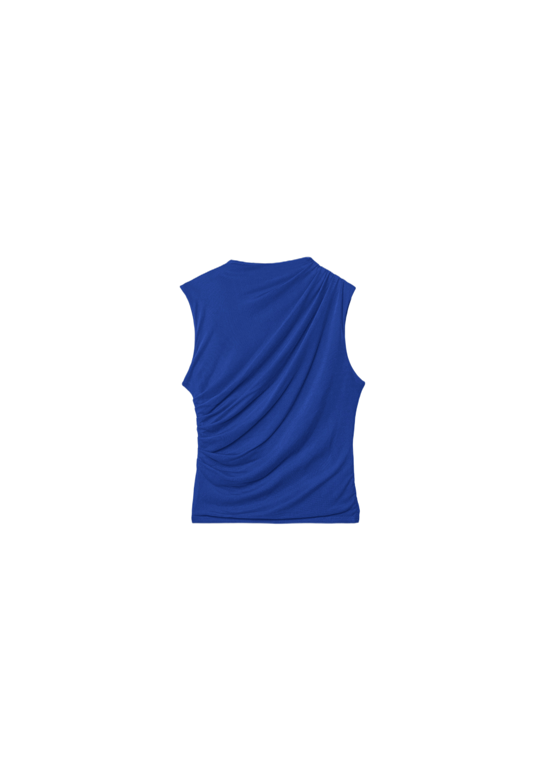 Gathered tulle T-shirt — Electric blue
