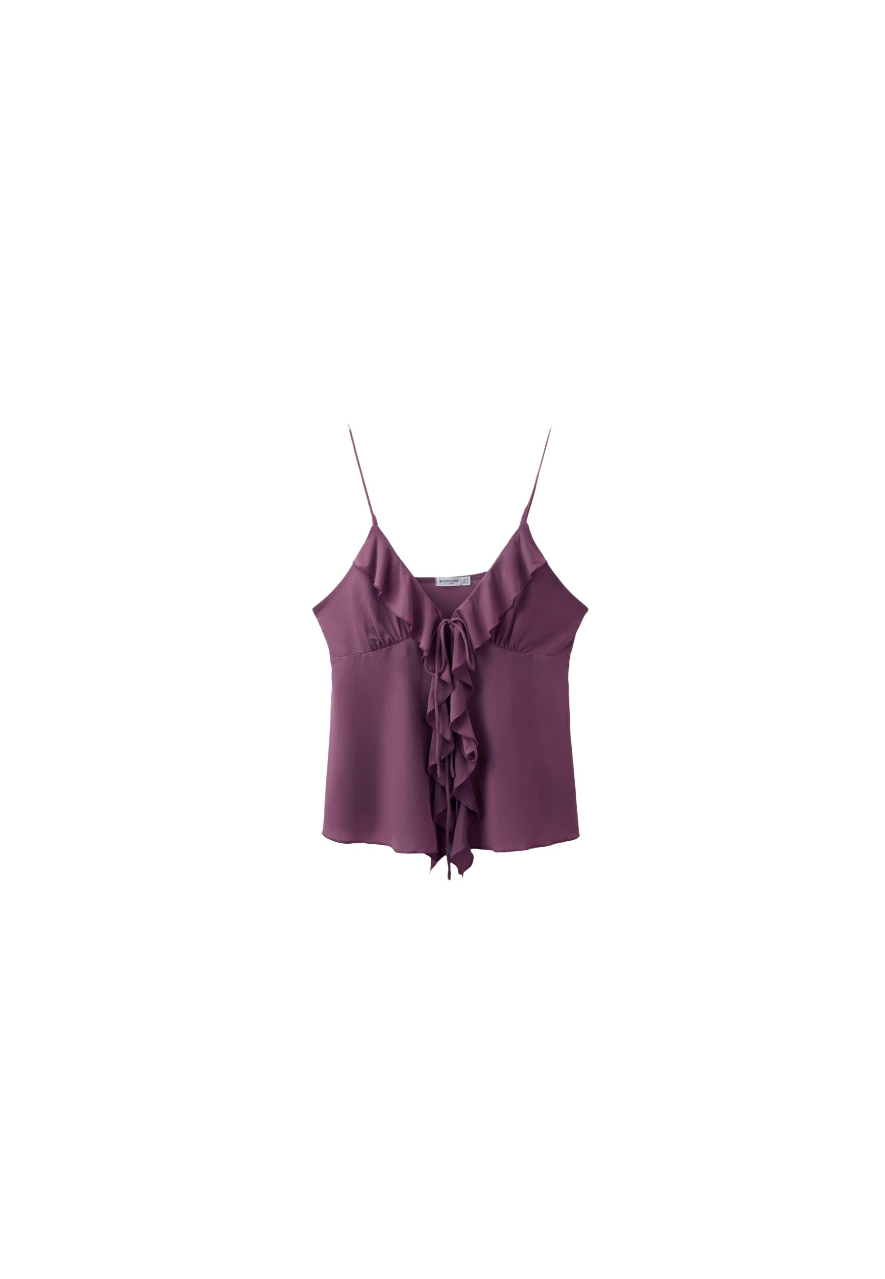 Ruffled strappy top — Purple