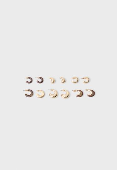 Set of 6 resin earrings — Brown 1