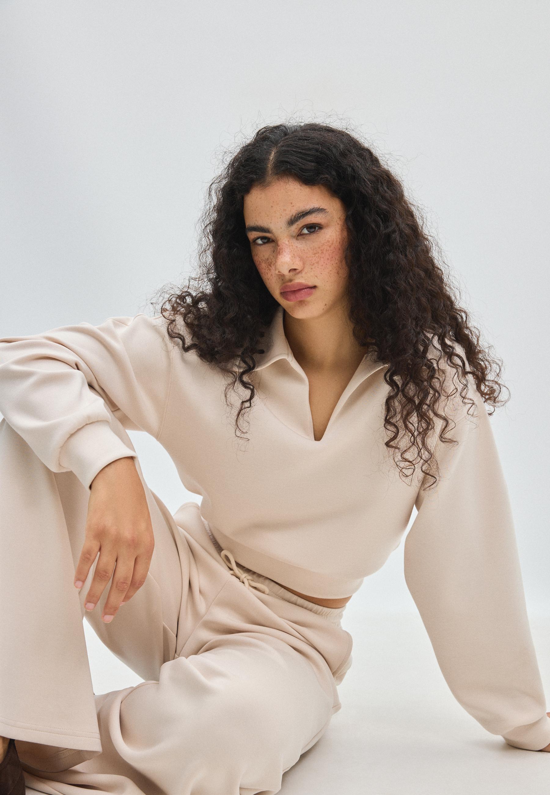 Soft-touch sweatshirt — Stone