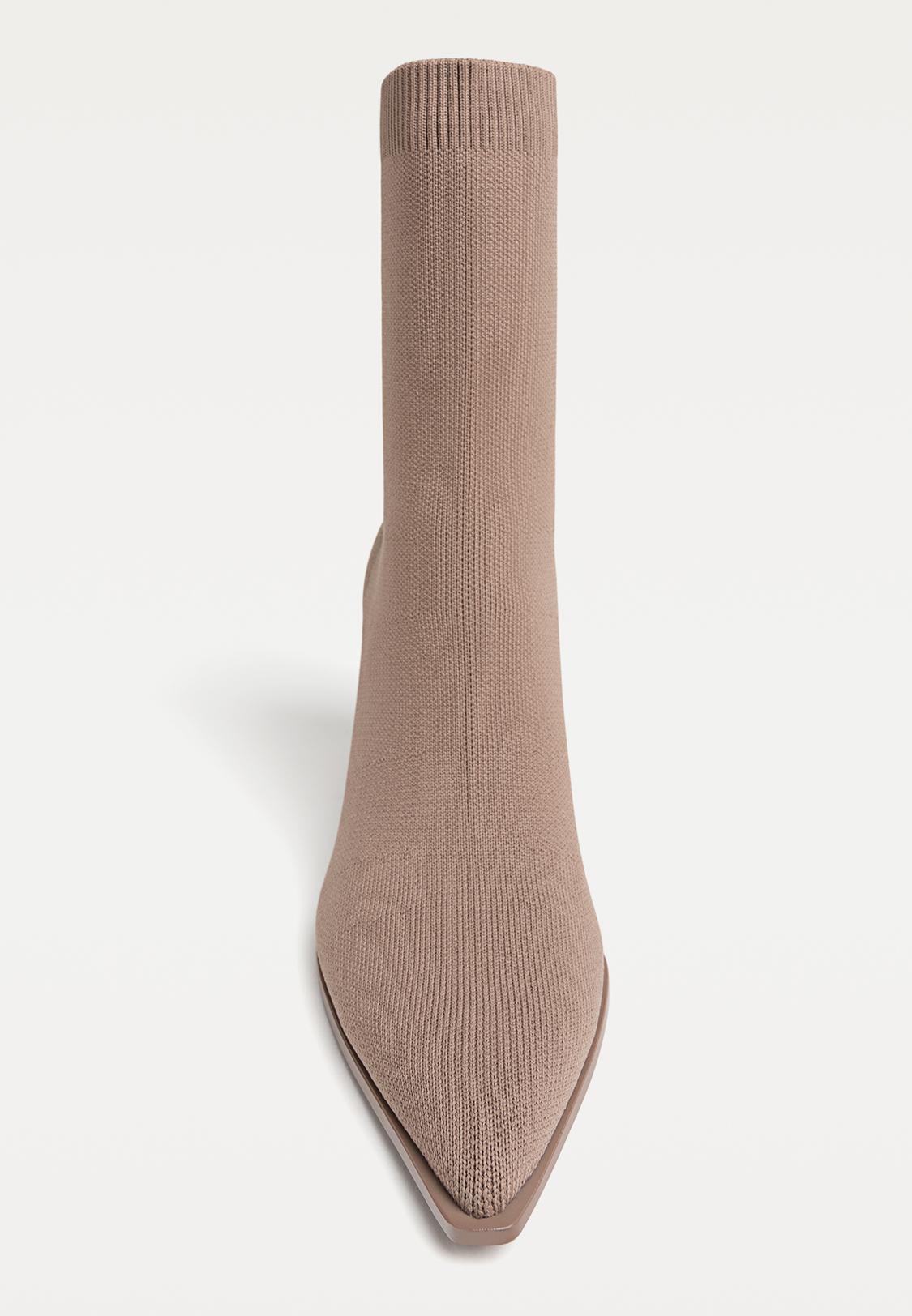 Stradivarius Mid Heel Sock Boots Stretch High-heeled Ankle Boots