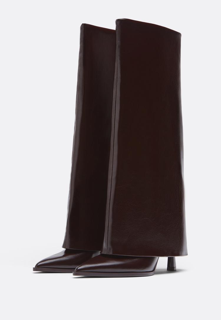 botas altas tacon fino polaina