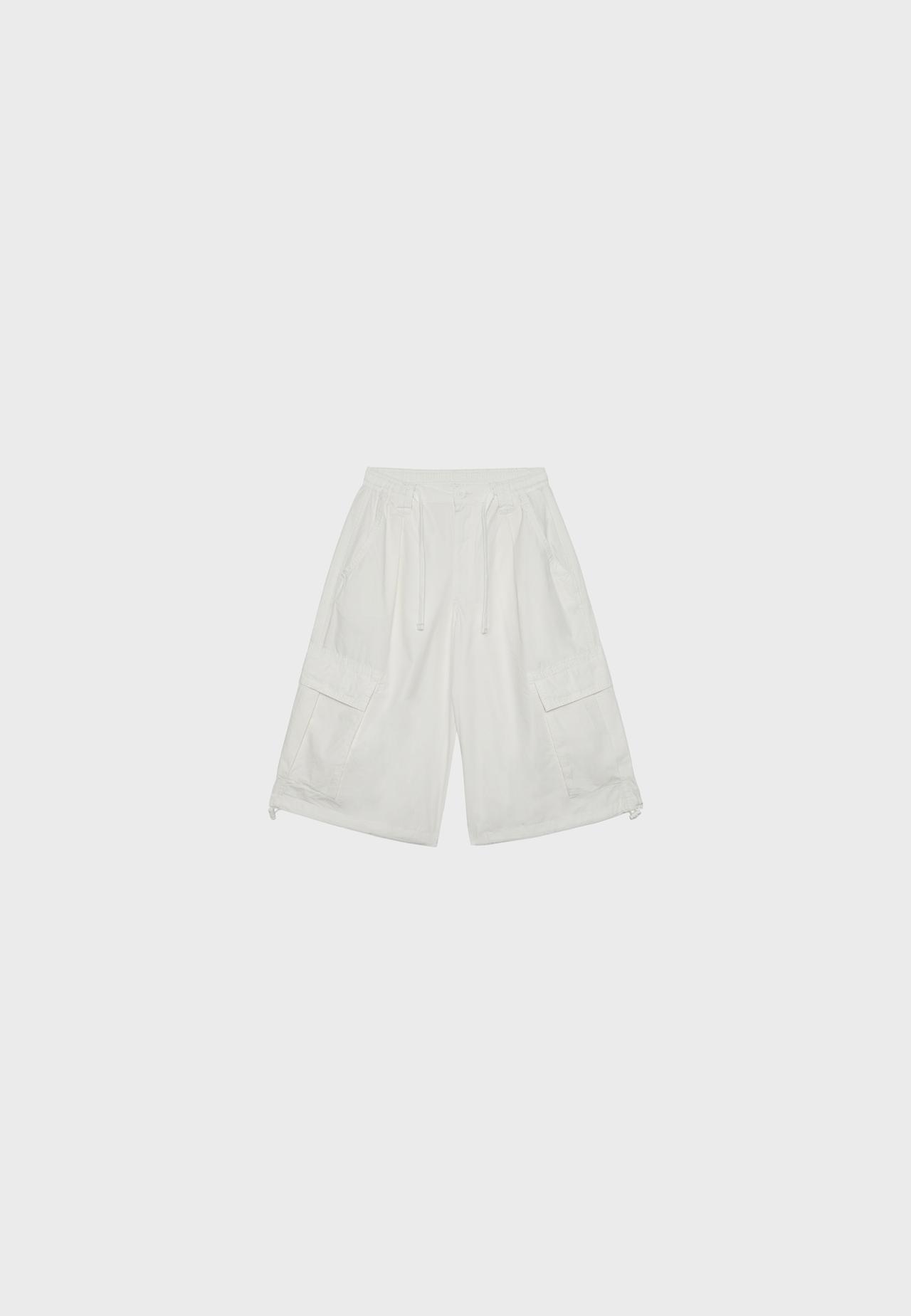 Poplin Bermuda shorts with toggles — Vanilla