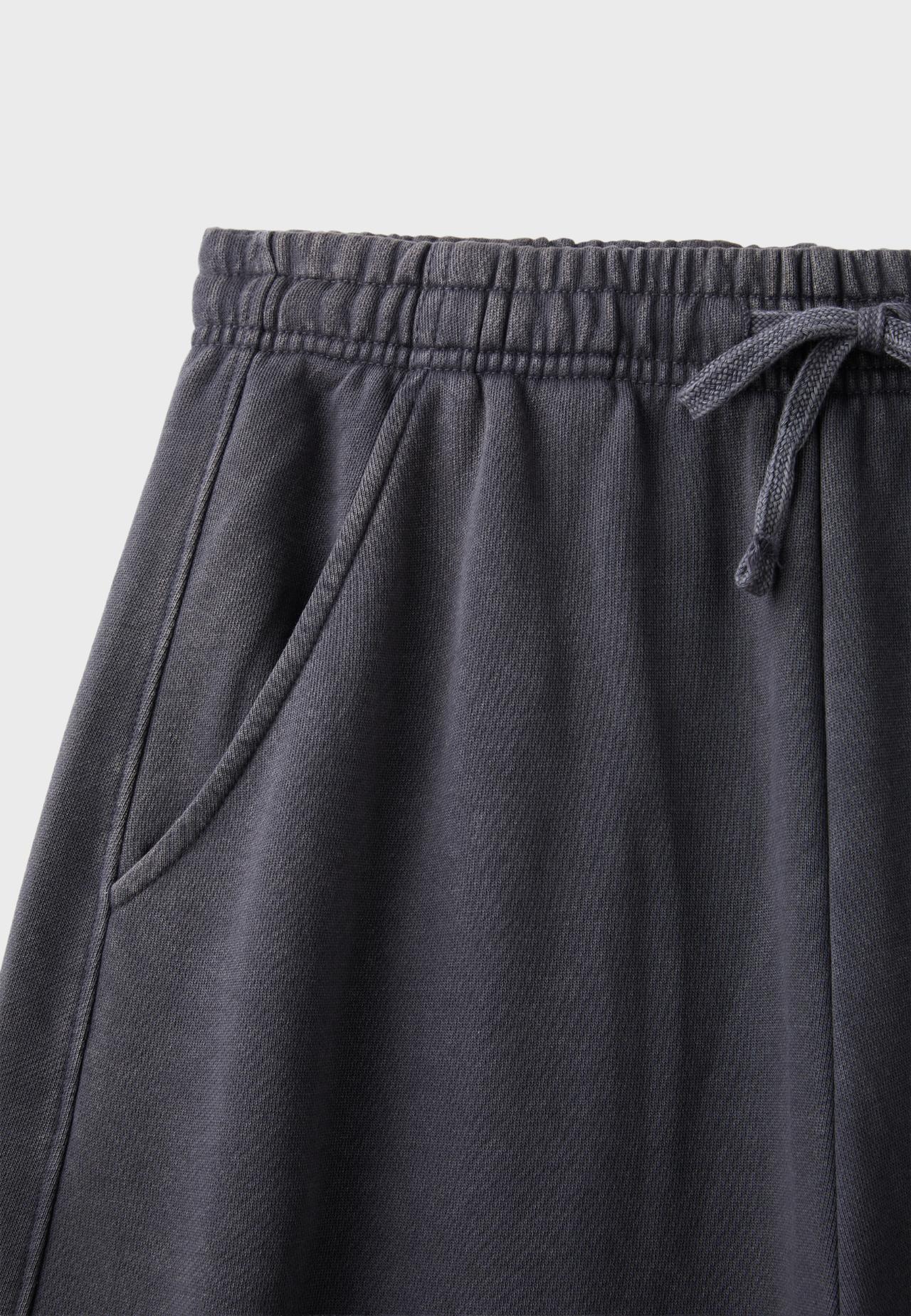 Plush acid wash joggers with toggles — Dark grey