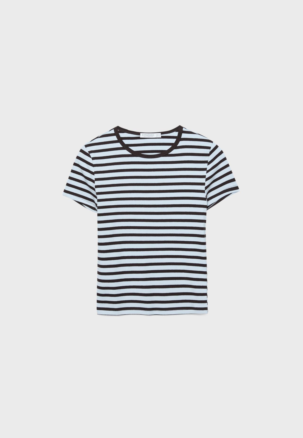 Basic slim fit striped T-shirt — Royal blue