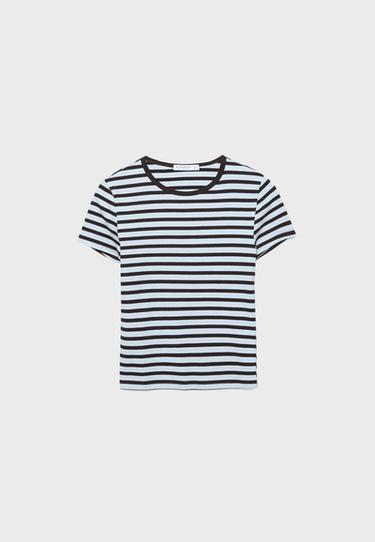 Basic slim fit striped T-shirt — Royal blue 7