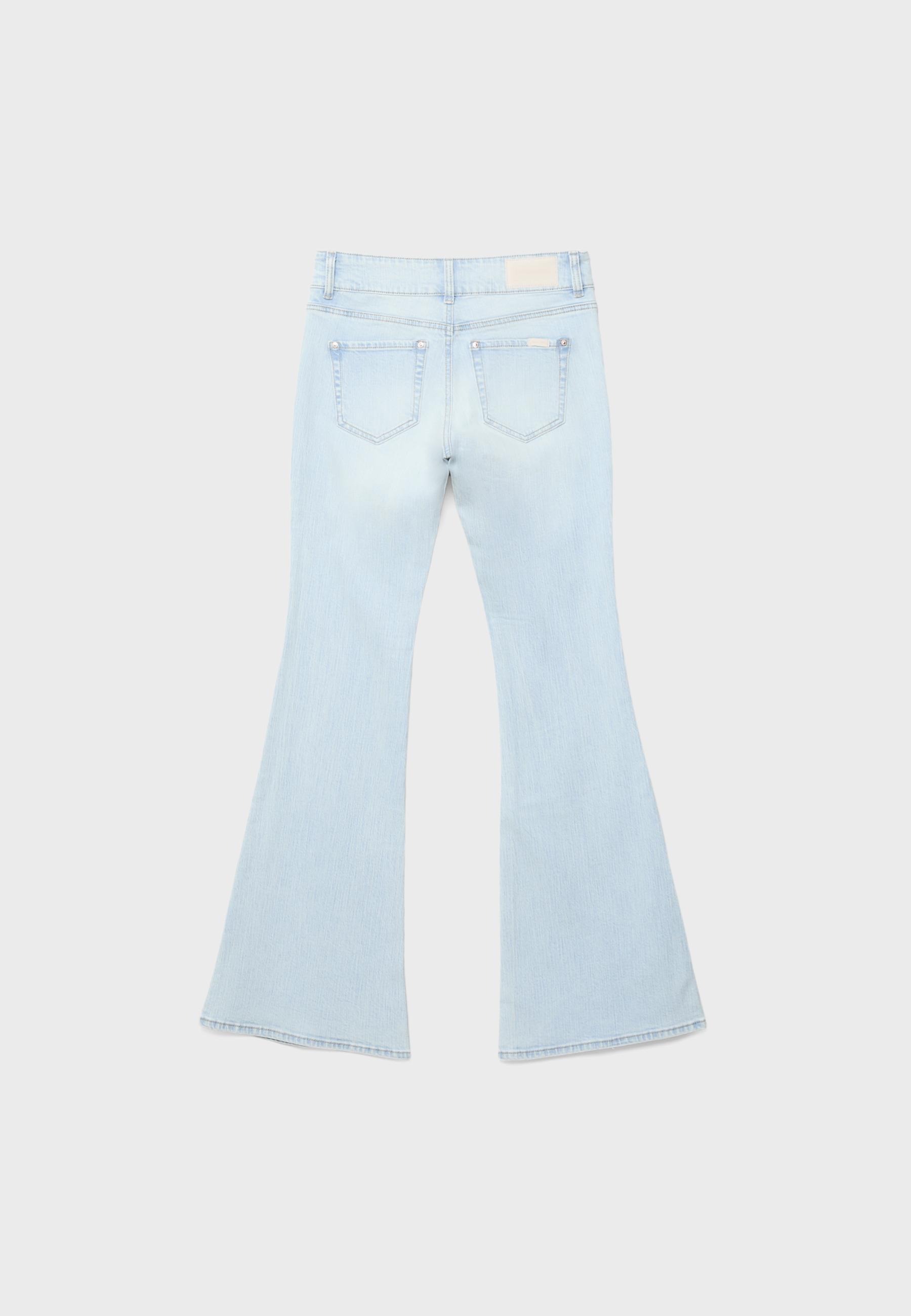 Low-rise jeans with seam pockets — LIGHT BLEACH