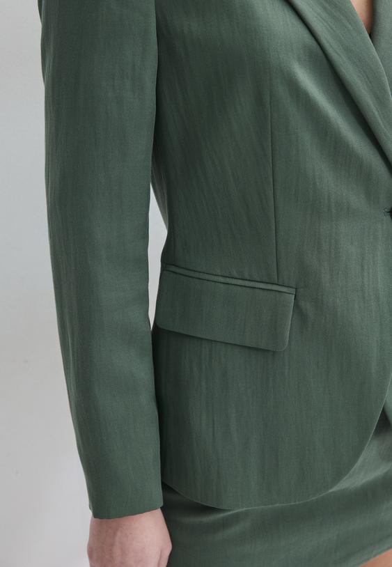 Stradivarius Asymmetric Blazer Khaki M