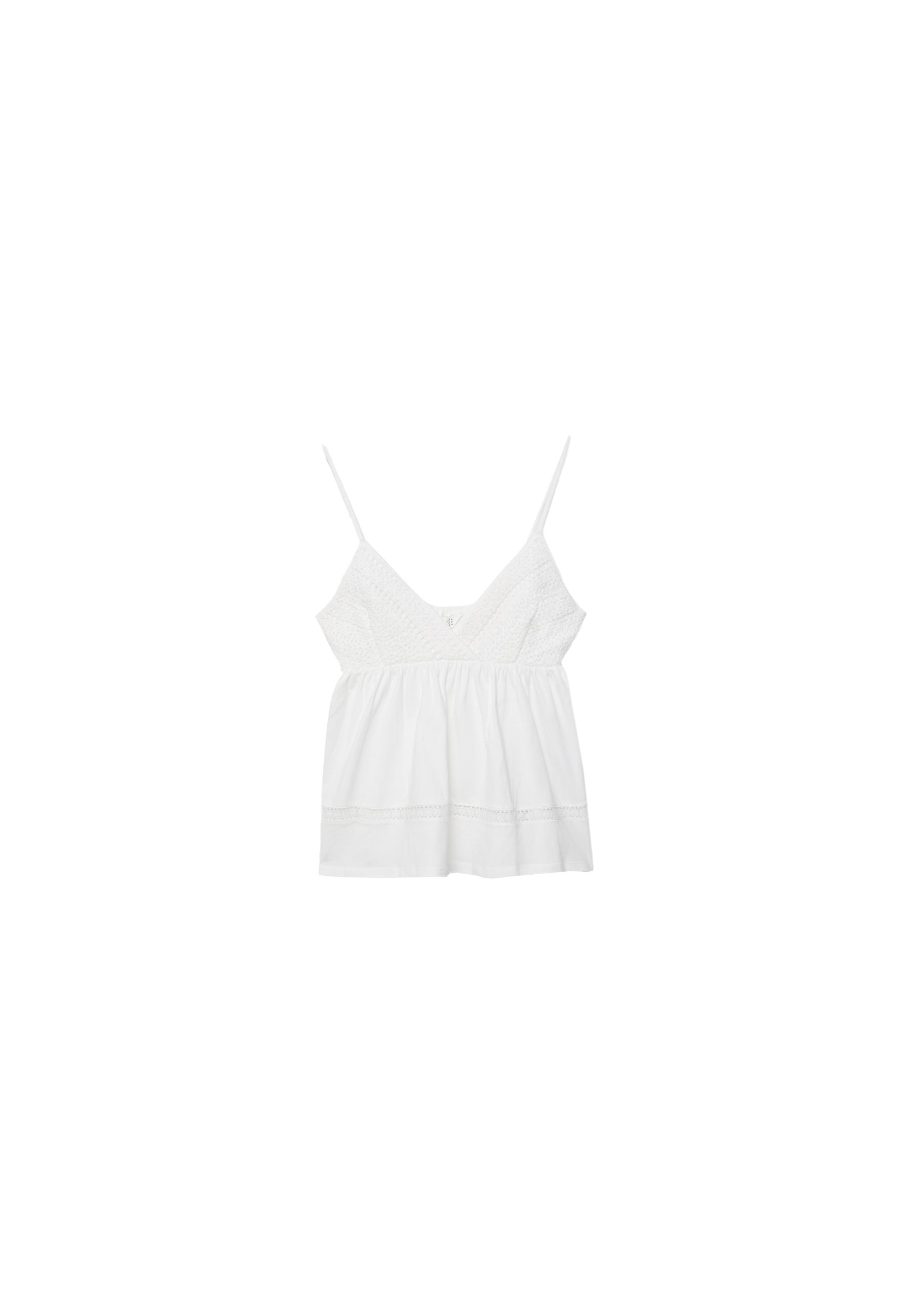 Crochet strappy top — White