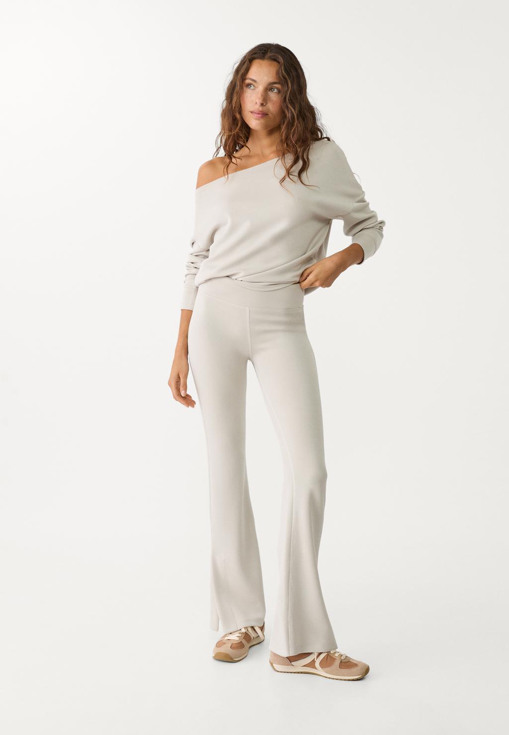 Soft-touch flared trousers