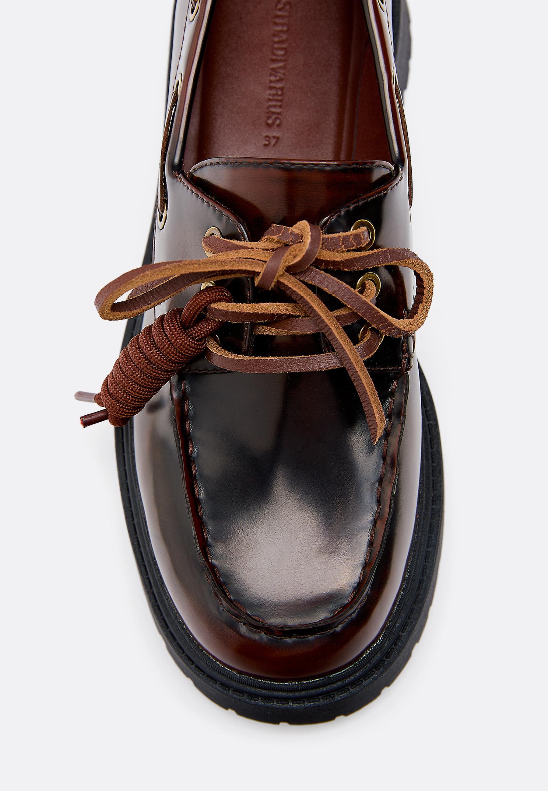 Platform boat shoes — BROWN