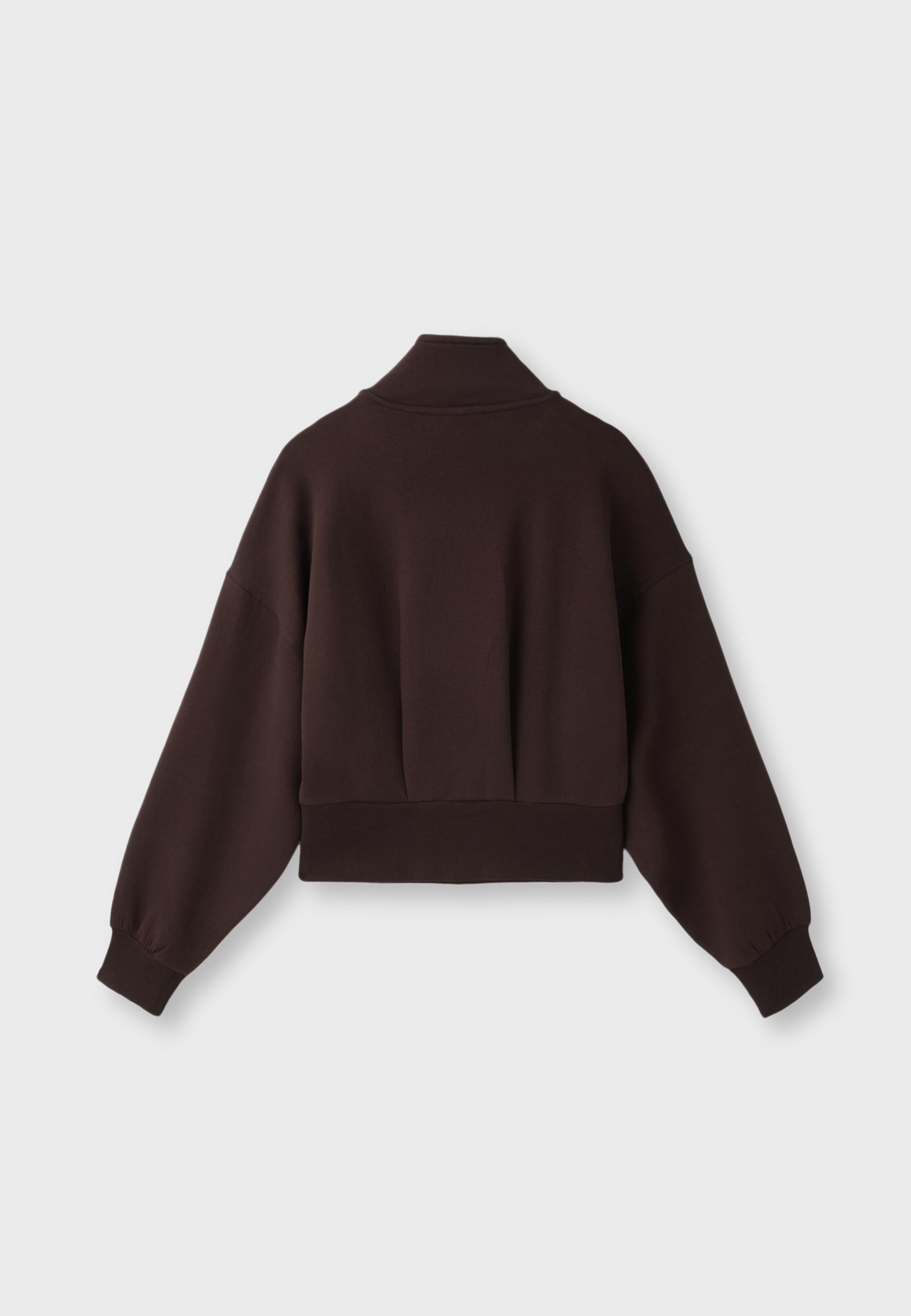 B10 Zip-up sweatshirt with collar — Brown