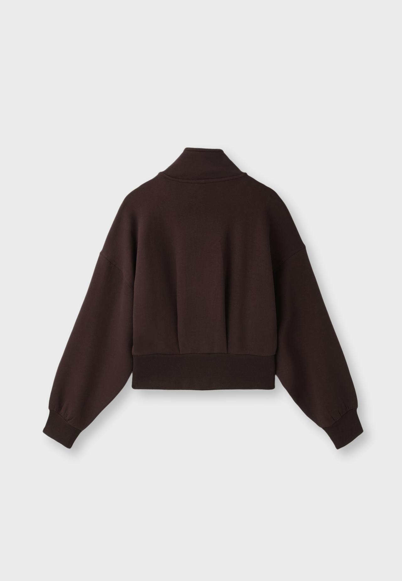 B10 Zip-up sweatshirt with lapel collar — Brown