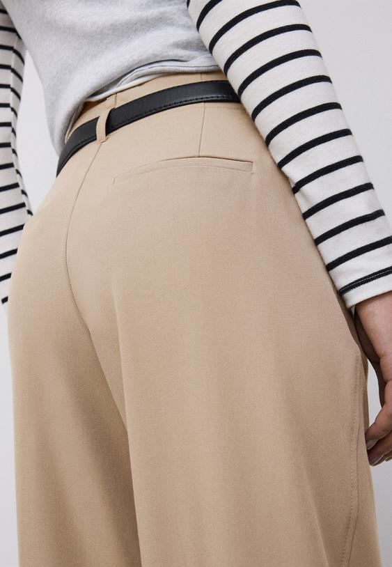 pantalon fluido recto vestir cinturon