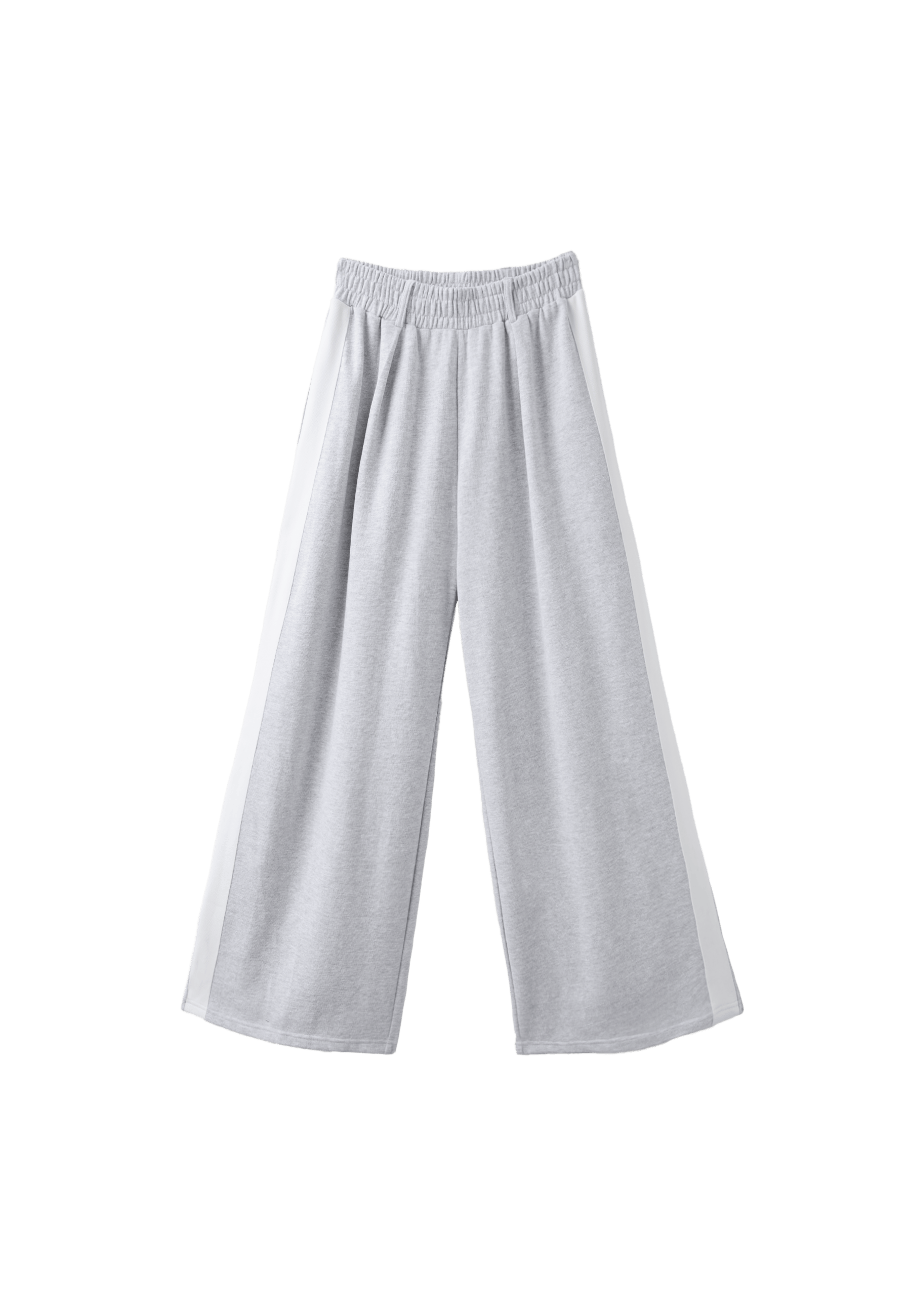 Wide-leg side stripe jogging trousers — Grey melange