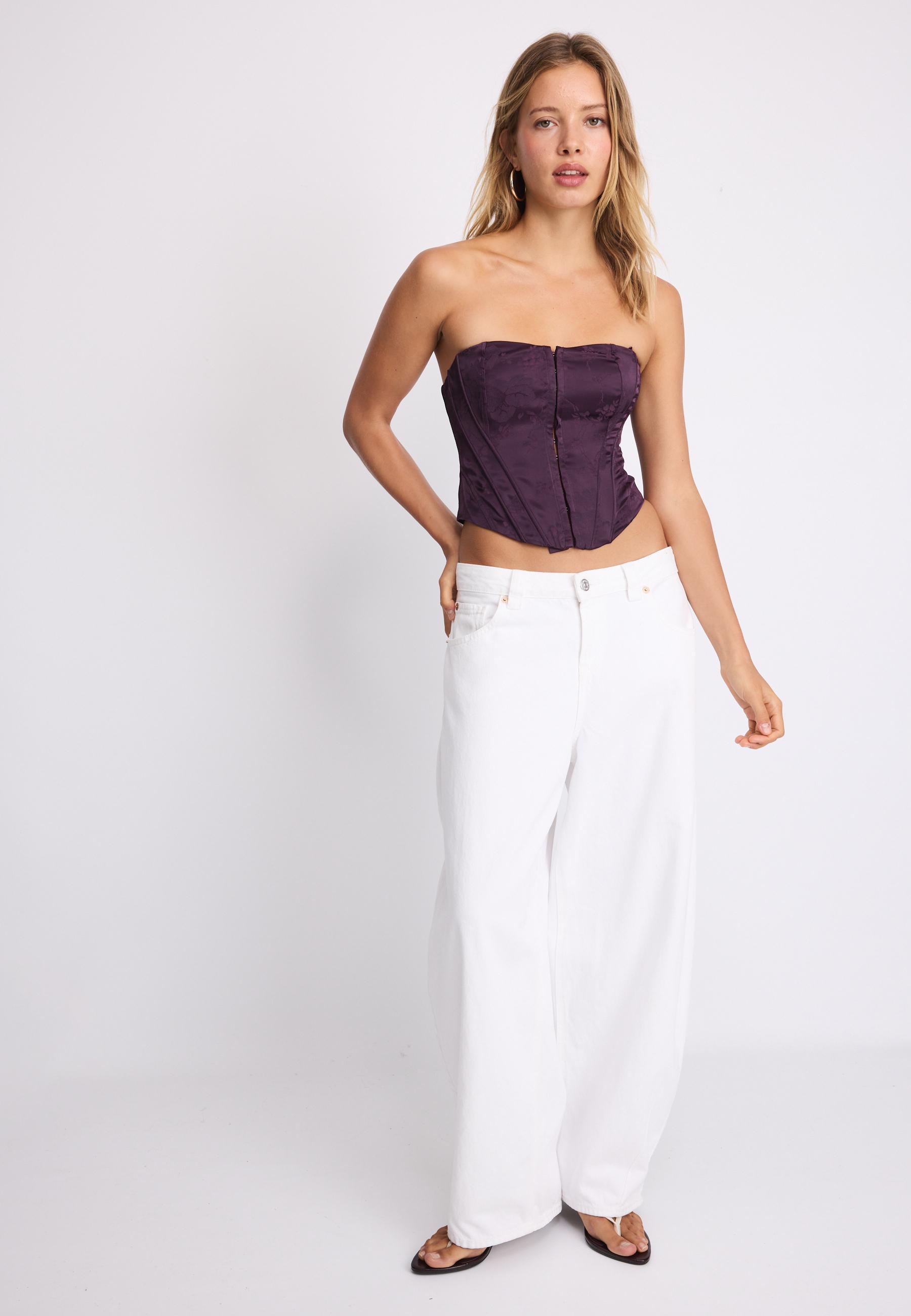 Stradivarius Κορσές Με Κορδόνια Μωβ M
