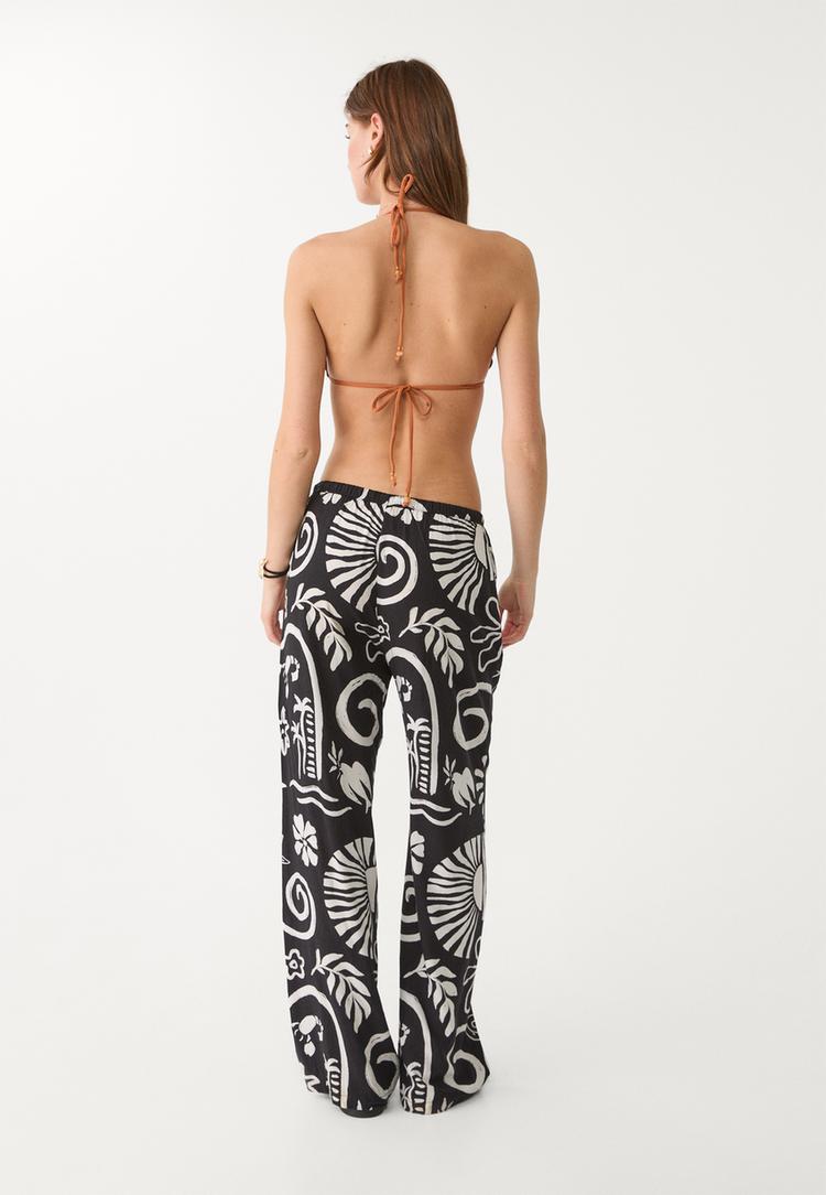 pantalon fluido largo estampado