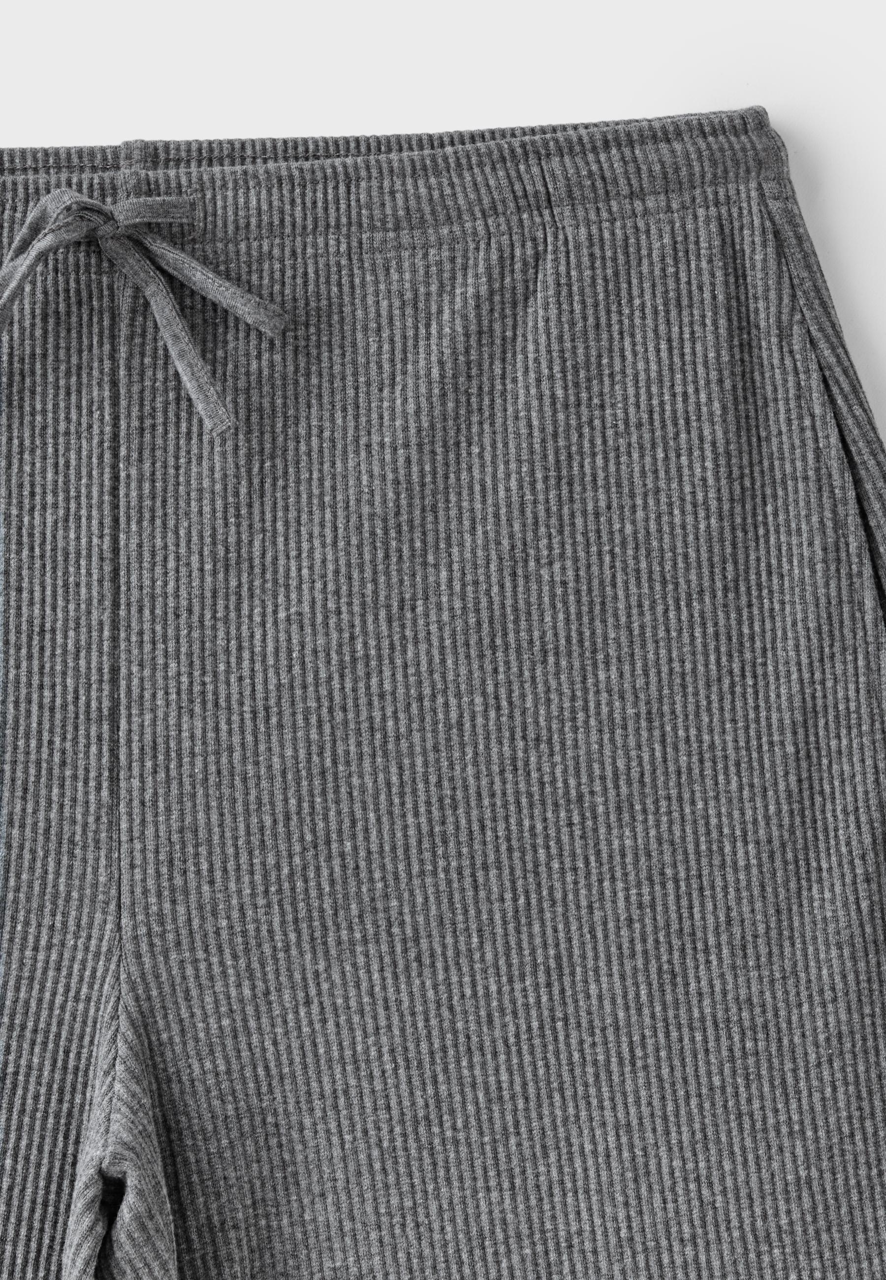 Soft-touch ribbed trousers — Dark grey